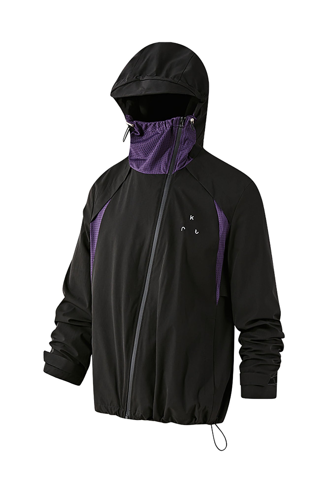 KREATE Asymmetric-Zip Teflon Hooded Jacket, premium urban and streetwear designers apparel on PROJECTISR.com, KREATE