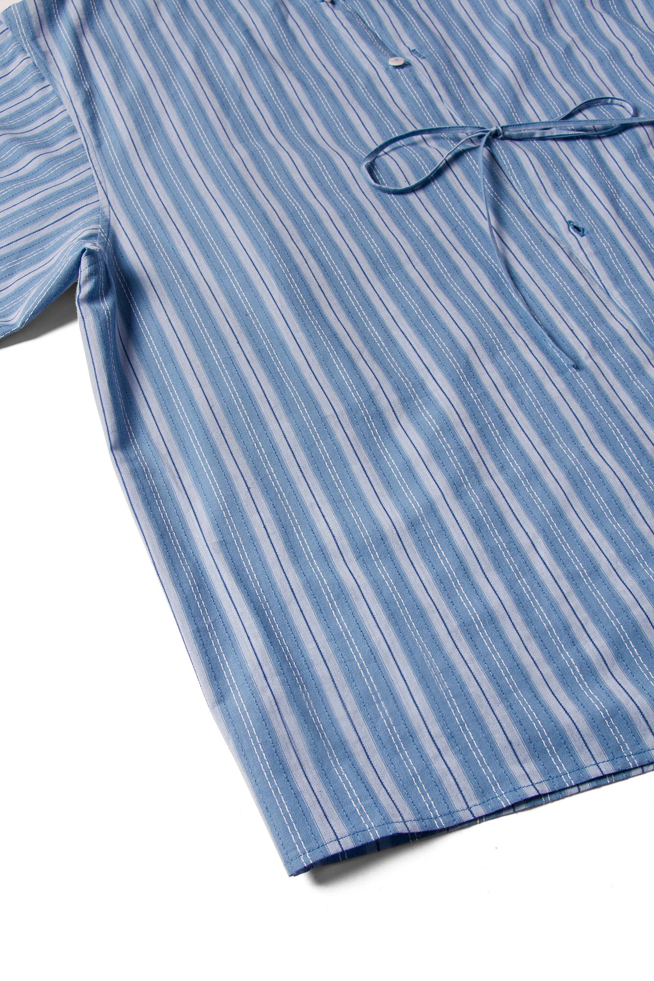 RELABEL Stripe Button-Up Oversized Shirt Blue, premium urban and streetwear designers apparel on PROJECTISR.com, RELABEL