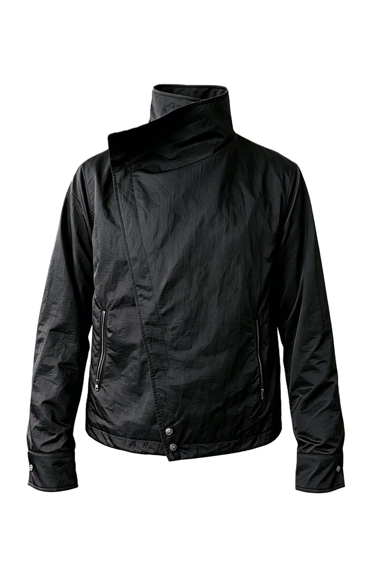 KREATE Asymmetric Convertible Stand Collar Jacket