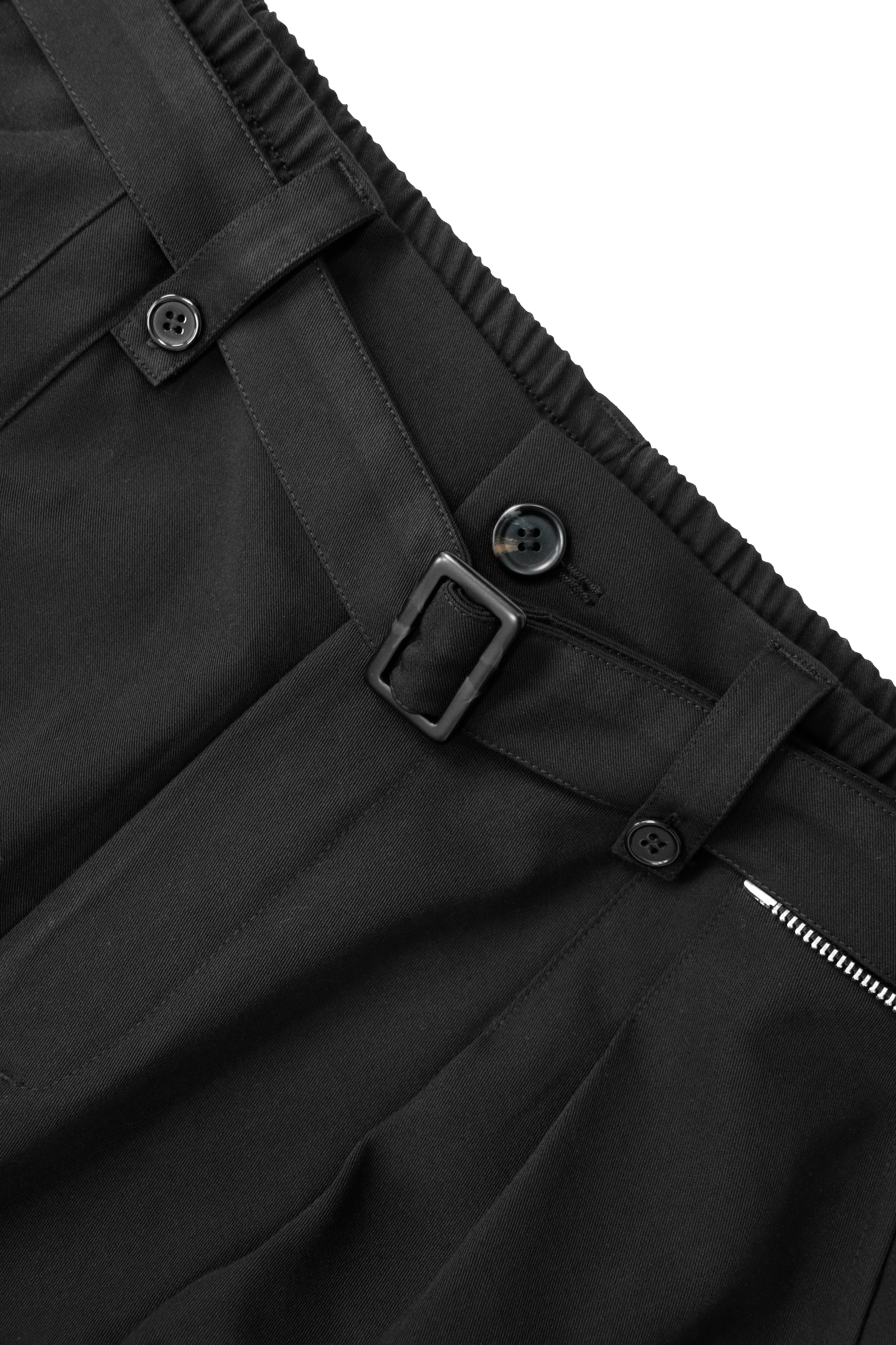 RELABEL Wool-Blend Pleated Draped Wide-Leg Pants Black, premium urban and streetwear designers apparel on PROJECTISR.com, RELABEL