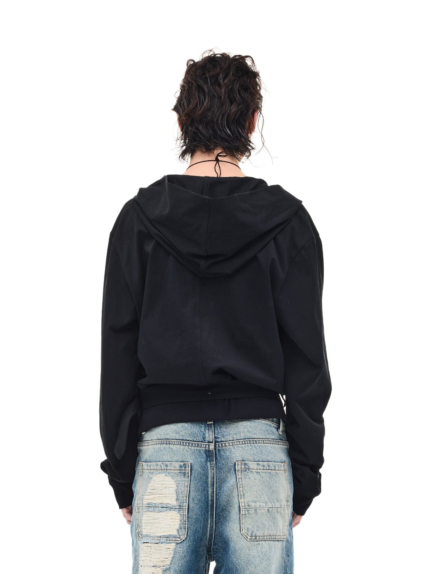 WHISTLEHUNTER Detachable-Belt Deep V-Cut Hardware Hoodie, premium urban and streetwear designers apparel on PROJECTISR.com, WHISTLEHUNTER