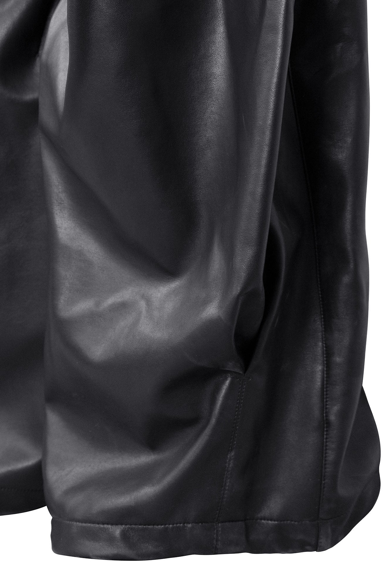 RELABEL Pleated Rivet Oversized PU Pants, premium urban and streetwear designers apparel on PROJECTISR.com, RELABEL