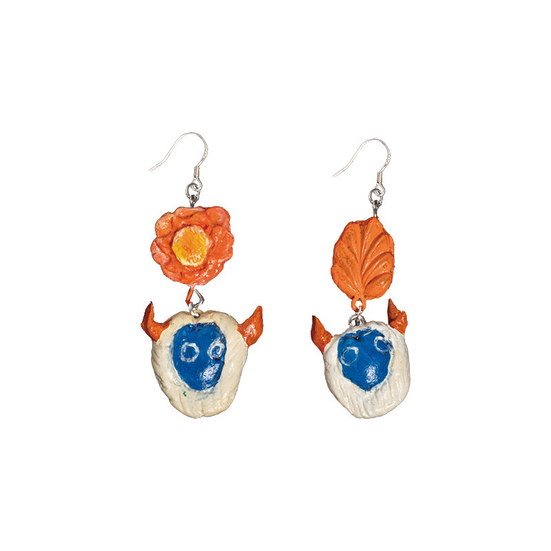 NERHI Tribal Clay Charm-Drop Earrings