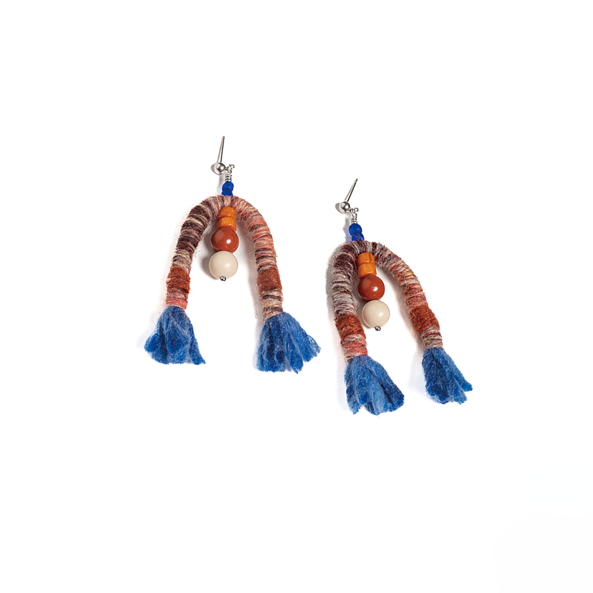 NERHI Tribal Wool Beaded Drop Earrings