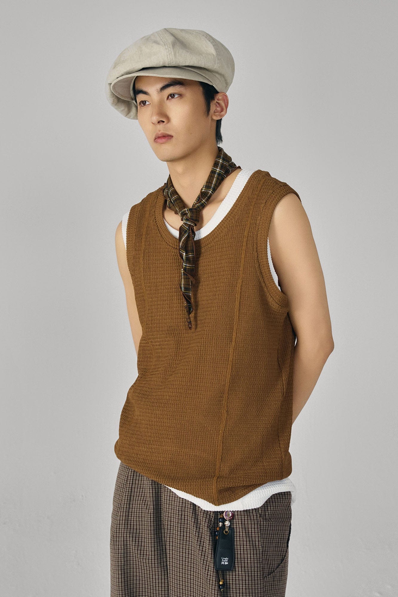 GONGHE REPUB Wavy Ribbed Vest, premium urban and streetwear designers apparel on PROJECTISR.com, GONGHE REPUB