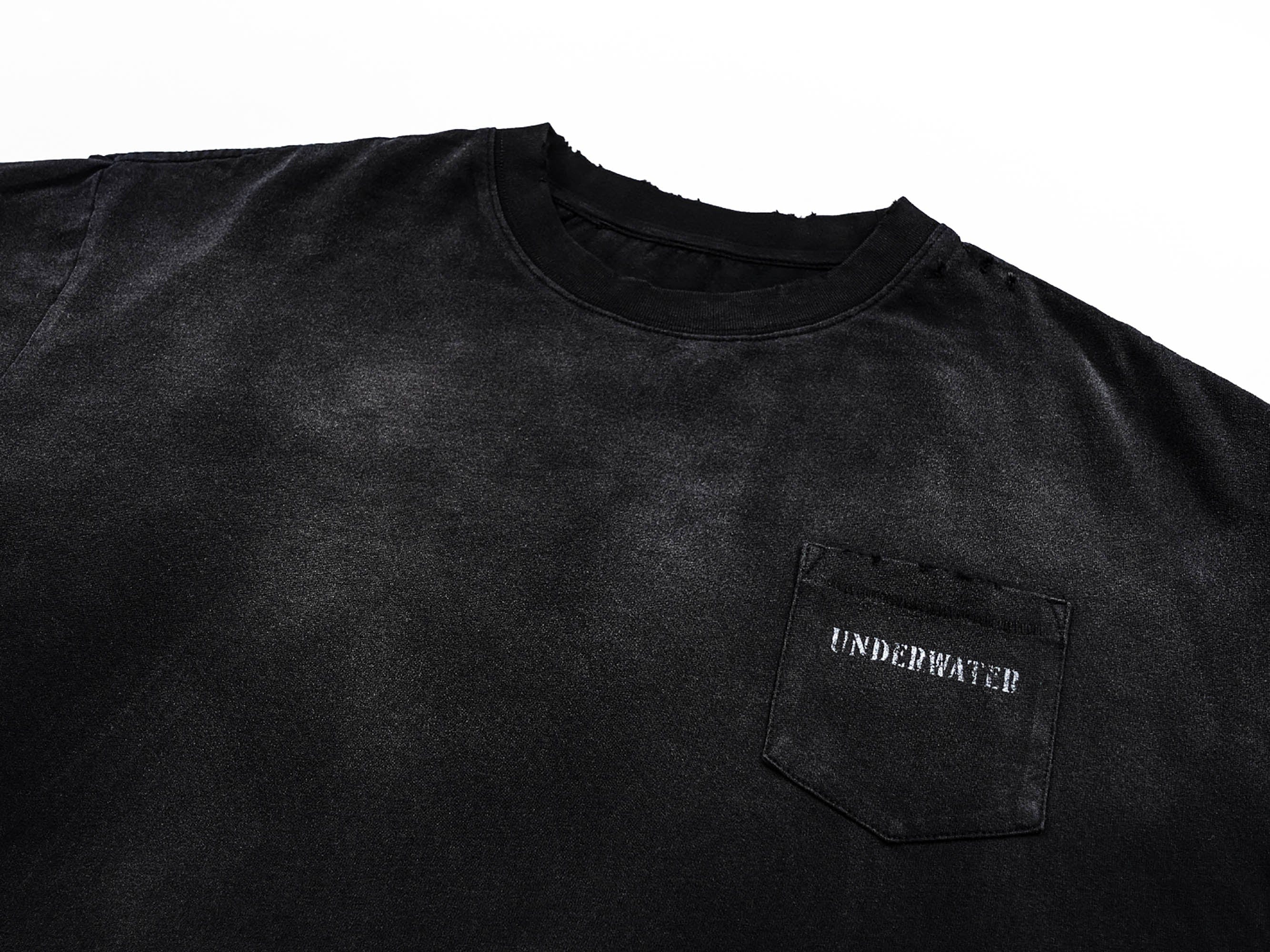 UNDERWATER Faded Curse Pocket T-Shirt, premium urban and streetwear designers apparel on PROJECTISR.com, UNDERWATER