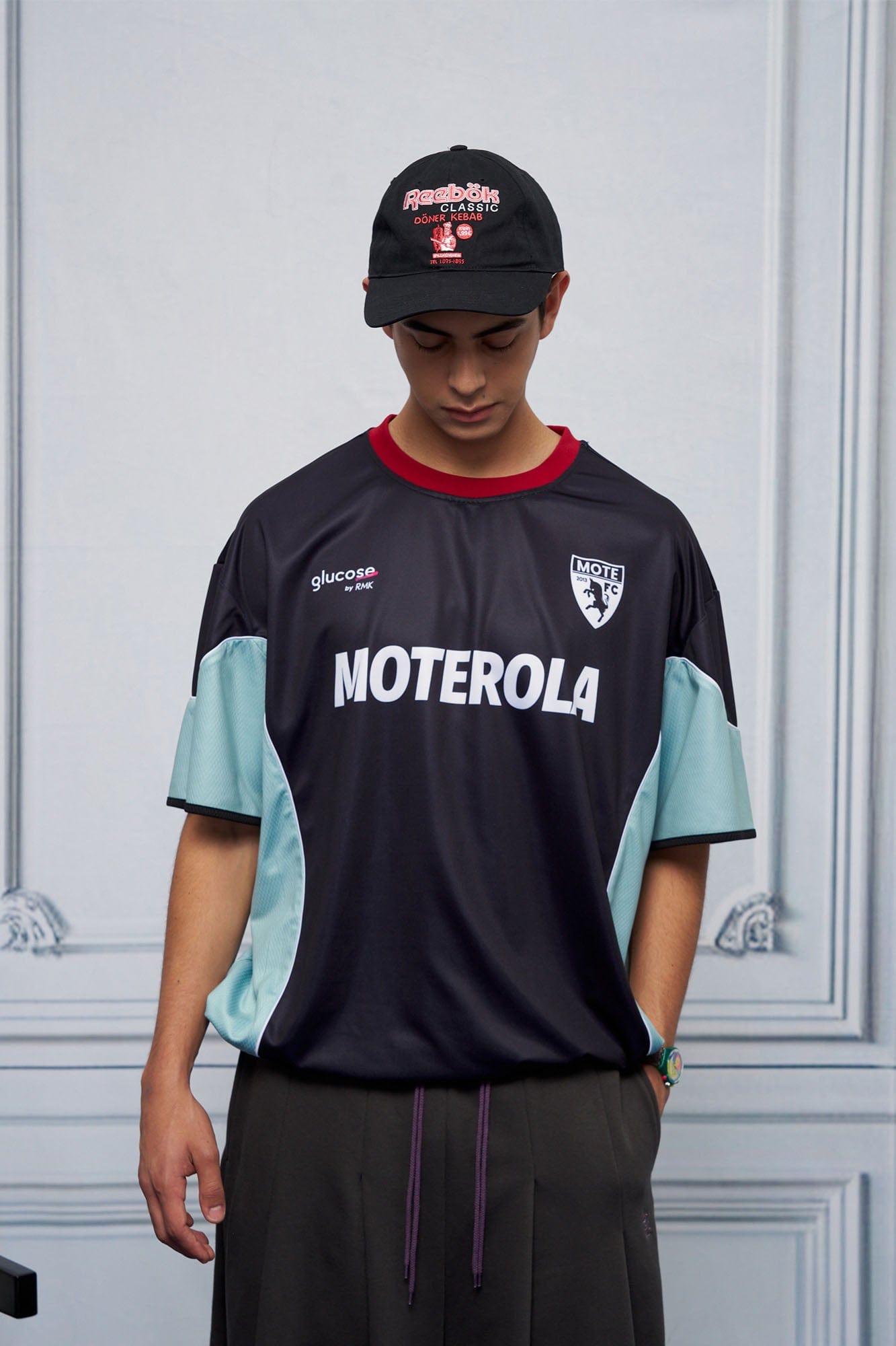 UNLIMITED MOTE x glucose by RMK Contrast Spliced Drawstring Hem Jersey, premium urban and streetwear designers apparel on PROJECTISR.com, UNLIMITED MOTE