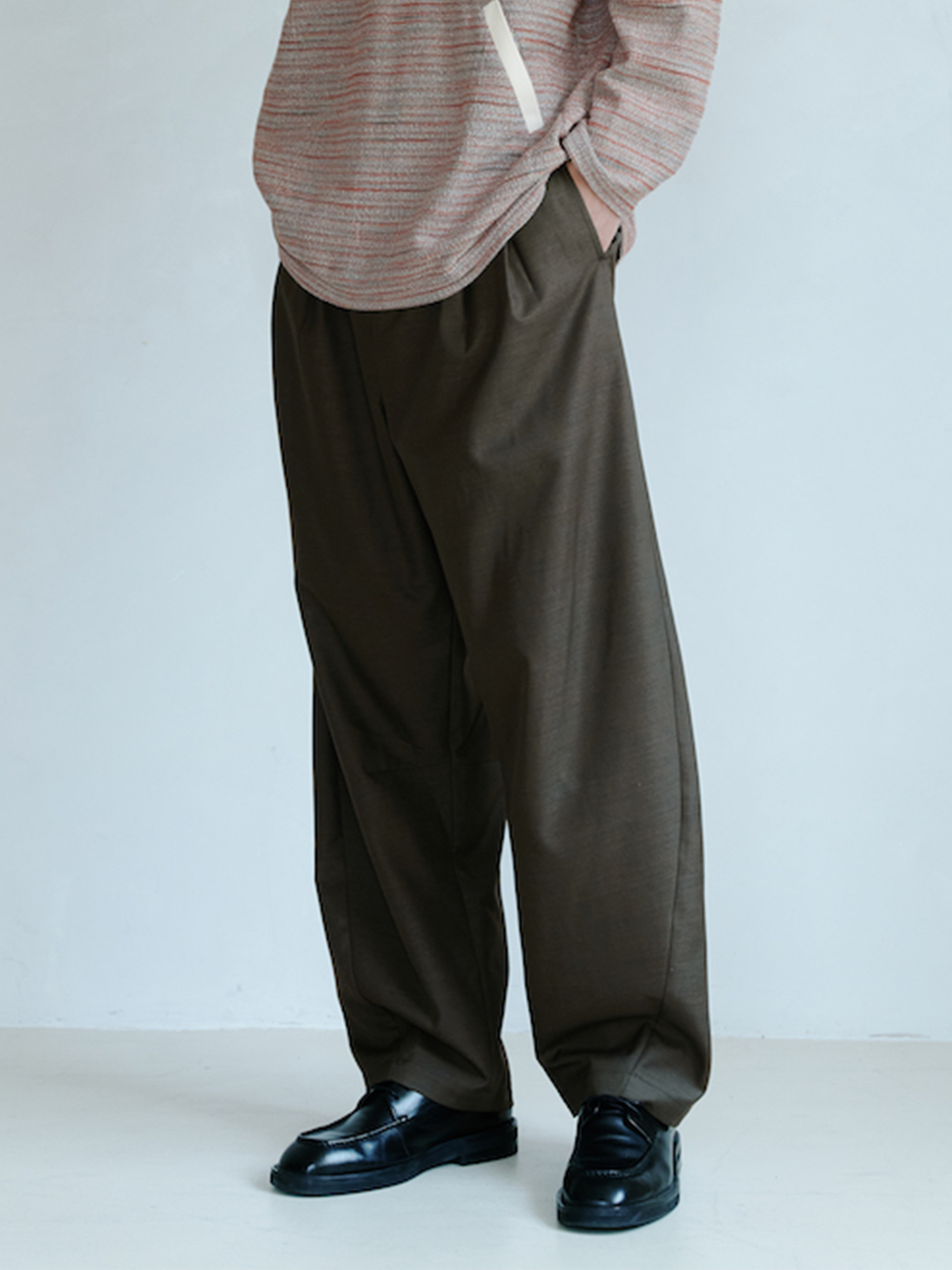 GRAINMUSTARD Retro Pleated High-Waist Wide-Leg Trousers, premium urban and streetwear designers apparel on PROJECTISR.com, GRAINMUSTARD