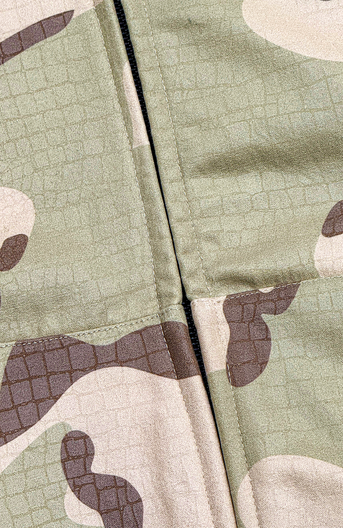 TECNINEGROUP Camo Waxed Faux Fur Hooded Jacket