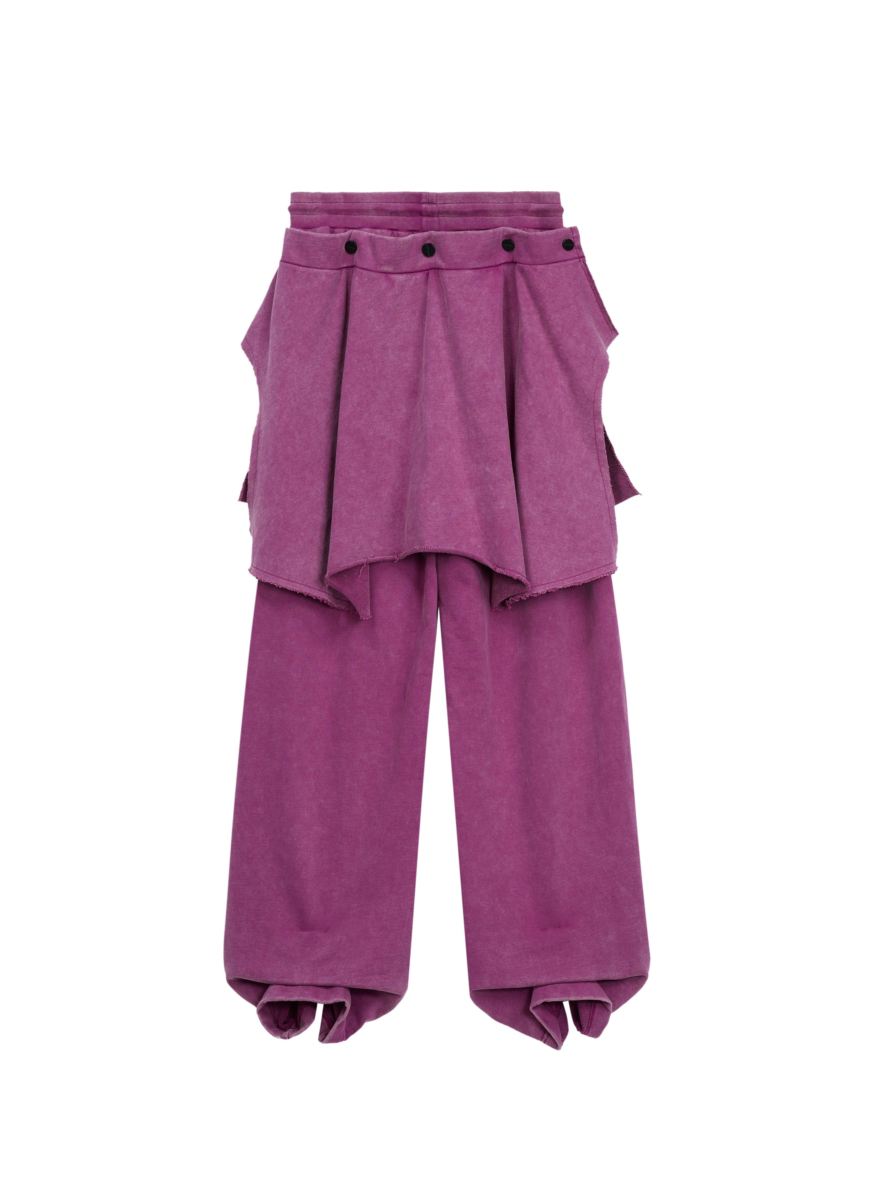 VANN VALRENCE Double-Layered Panel Deconstructed Drawstring Pants, premium urban and streetwear designers apparel on PROJECTISR.com, VANN VALRENCE
