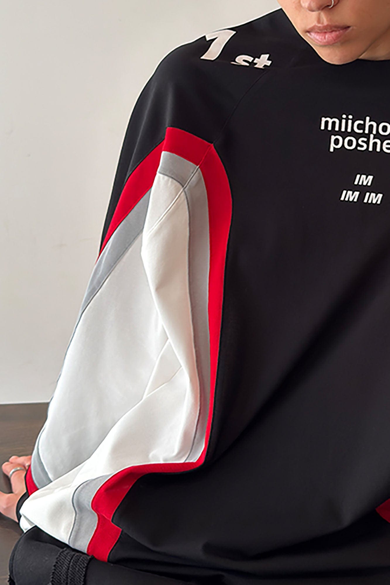 MIICHOUS Arc Panelled UV Protection Button-Neck Long-Sleeve Tee, premium urban and streetwear designers apparel on PROJECTISR.com, Miichous
