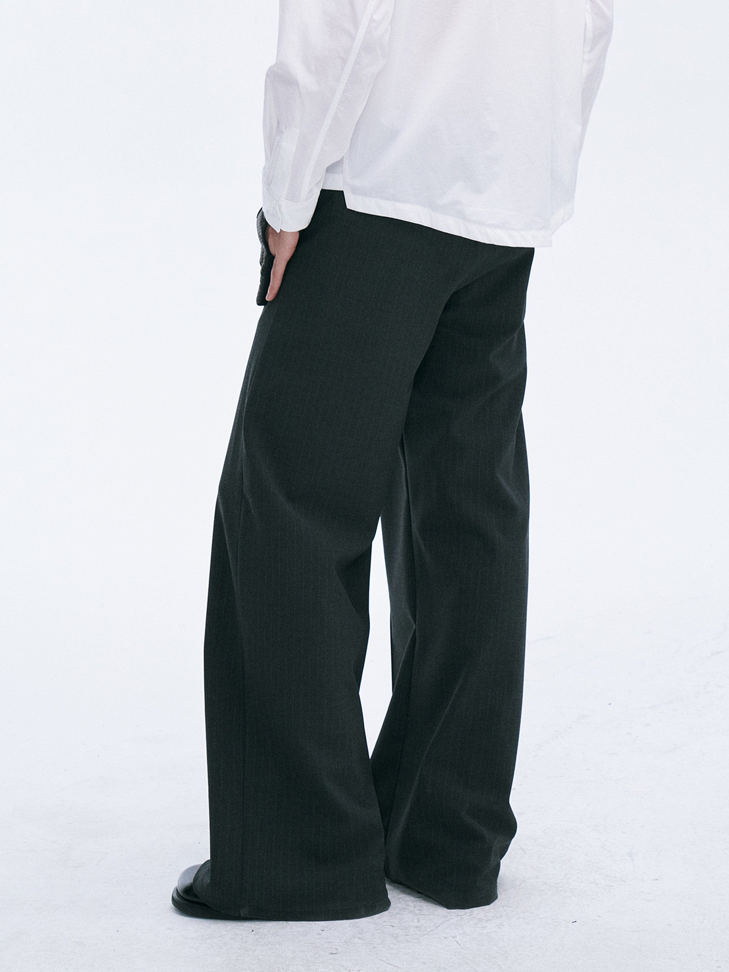 CATSSTAC Classic Pinstripe Wide-Leg Pants, premium urban and streetwear designers apparel on PROJECTISR.com, CATSSTAC