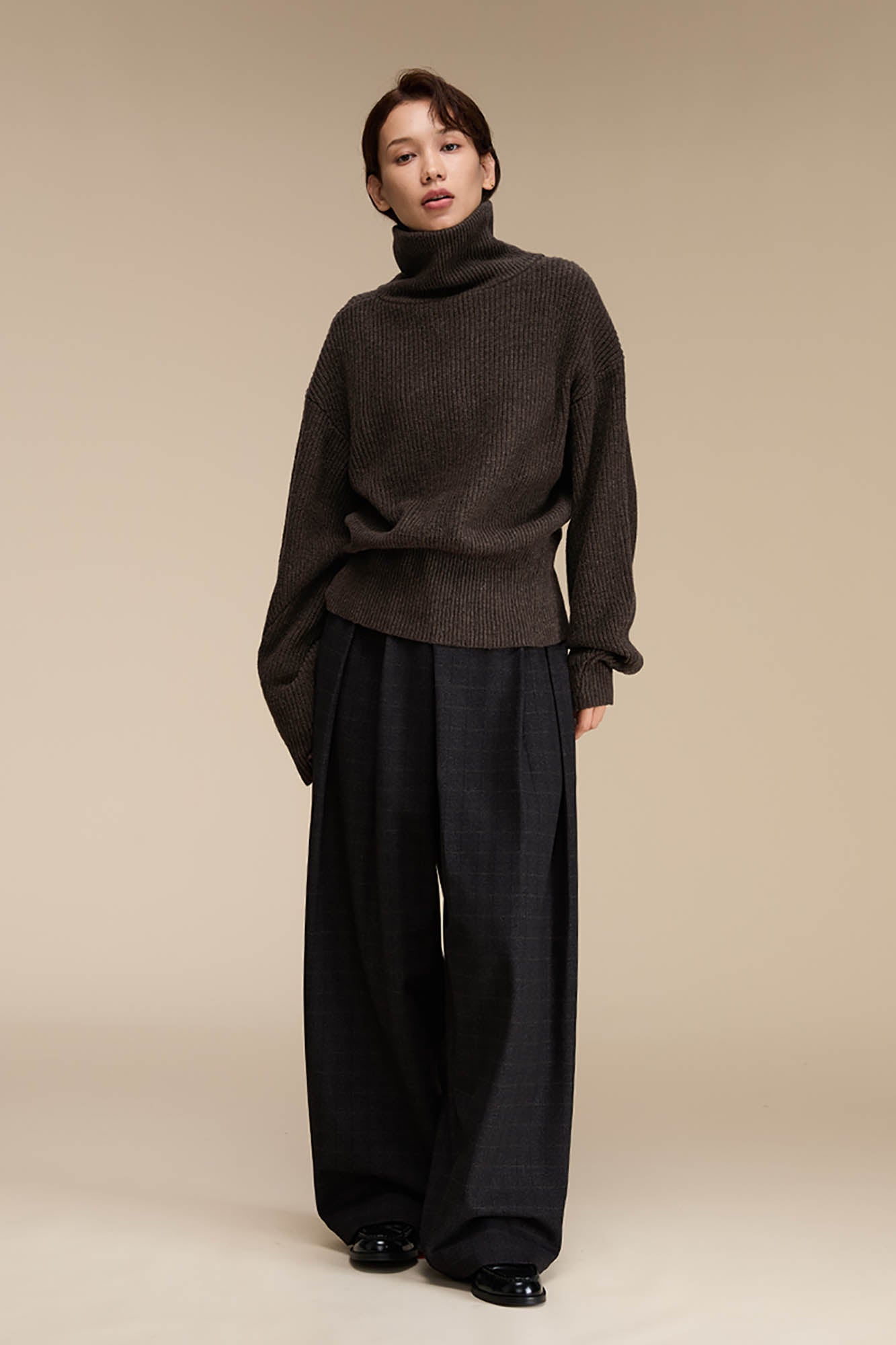 OPICLOTH Plaid Crinkled Wide-Leg Trousers, premium urban and streetwear designers apparel on PROJECTISR.com, OPICLOTH