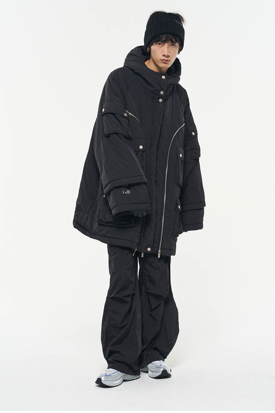 RELABEL Drawstring Pleated Wide-Leg Pants, premium urban and streetwear designers apparel on PROJECTISR.com, RELABEL