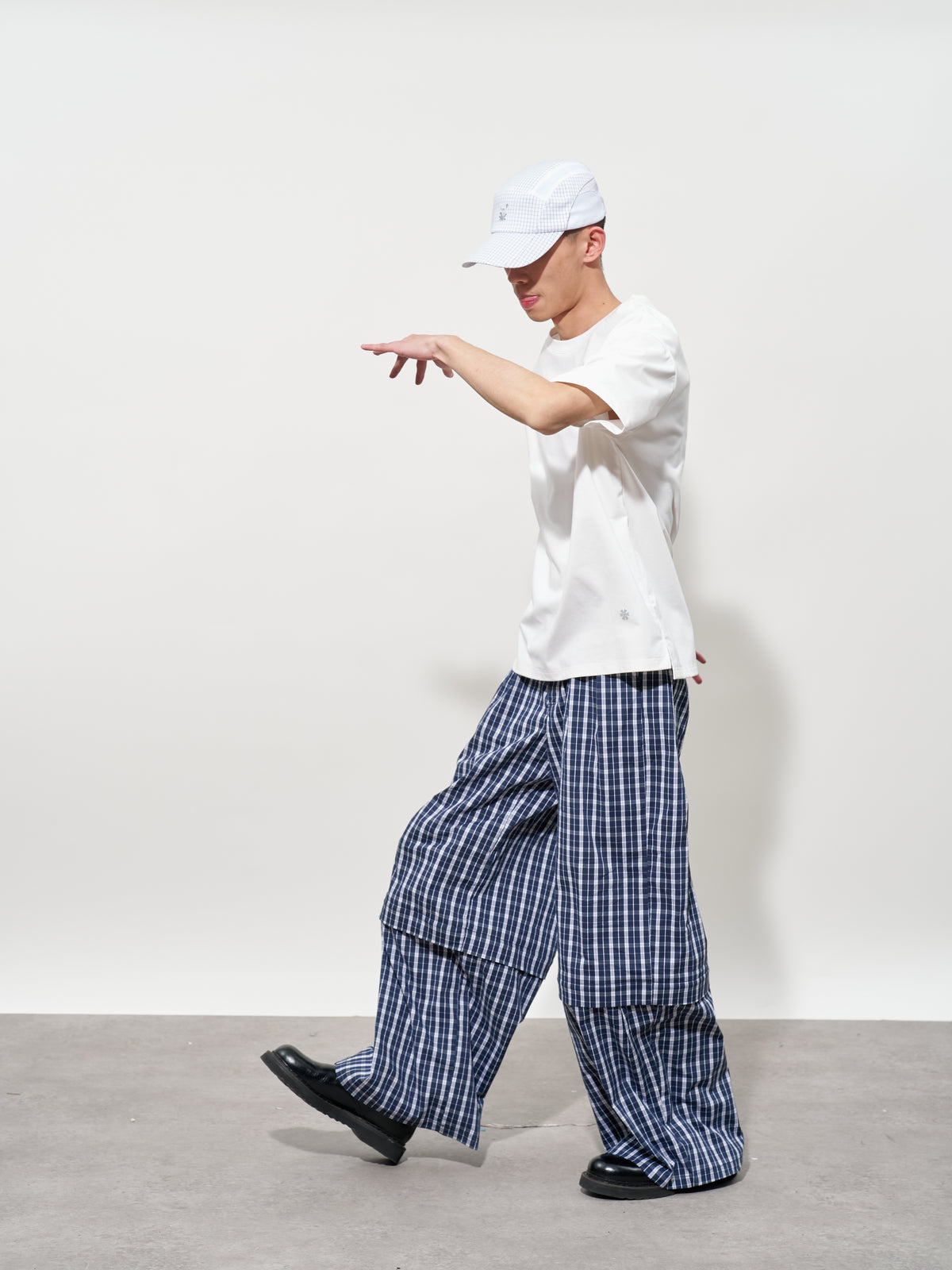 FMACM Detachable Plaid Straight-Leg Pants