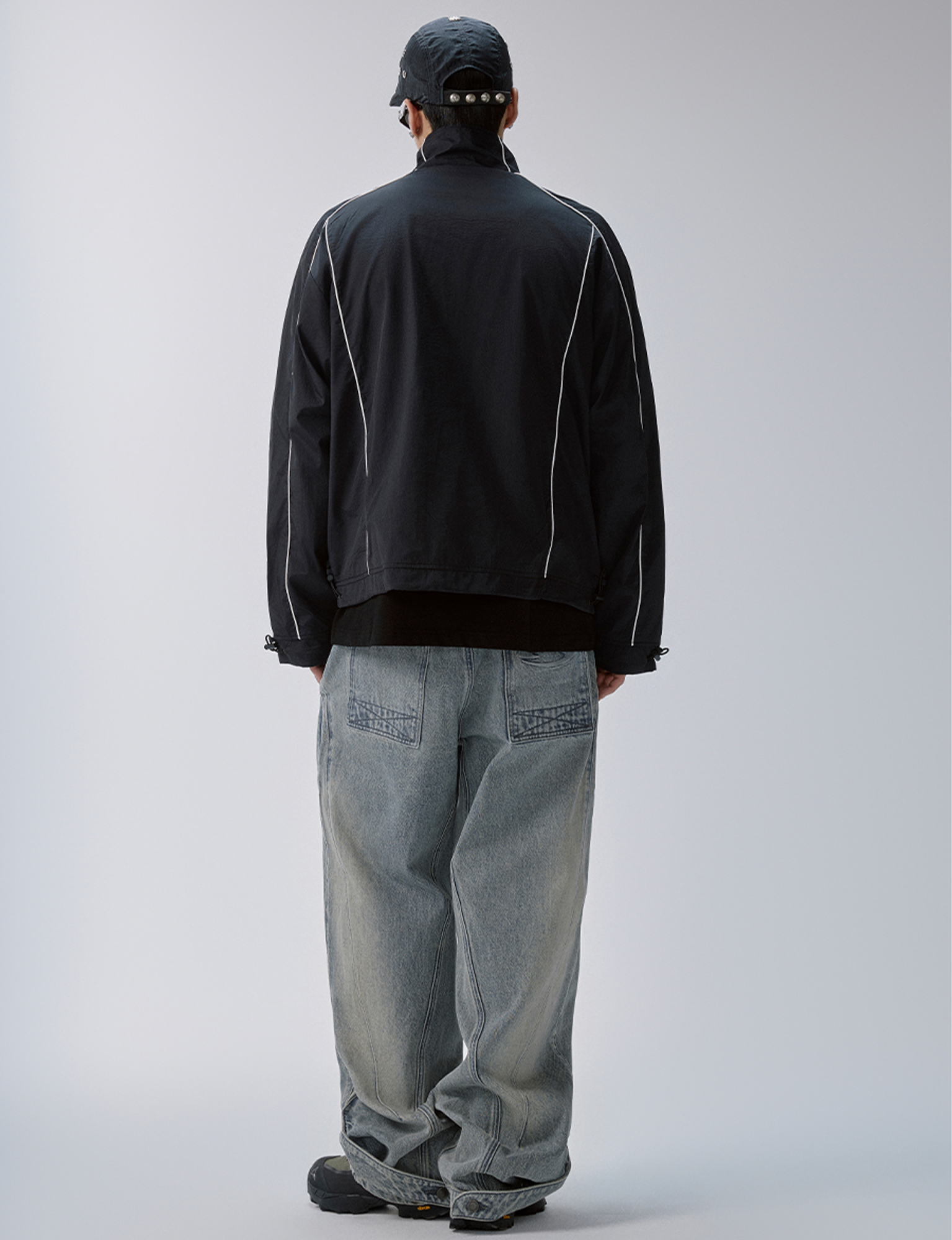 F2CE Washed Panel Adjustable-Hem Denim Pants, premium urban and streetwear designers apparel on PROJECTISR.com, F2CE