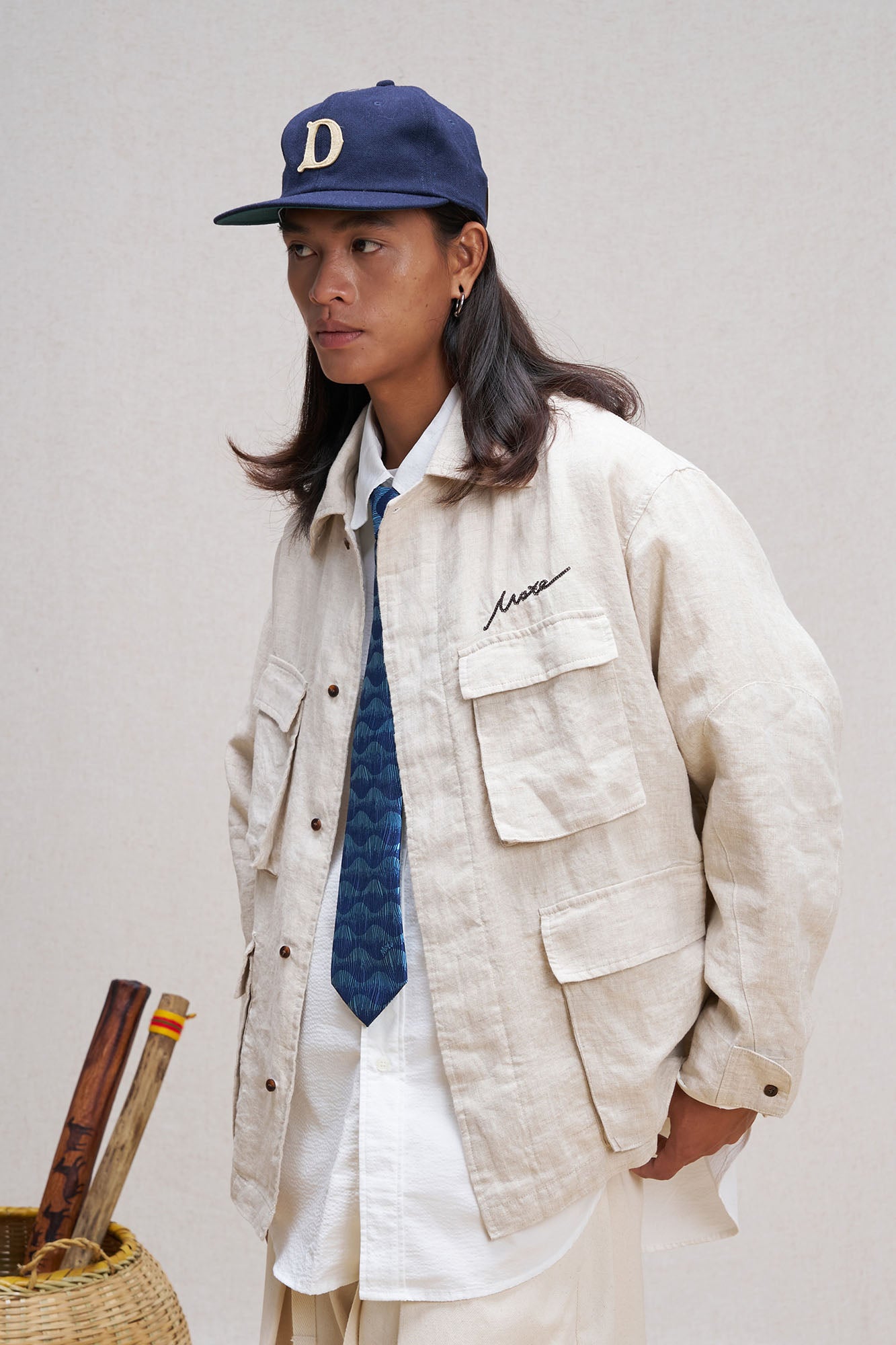 UNLIMITED MOTE Multi-Pocket Linen Shirt