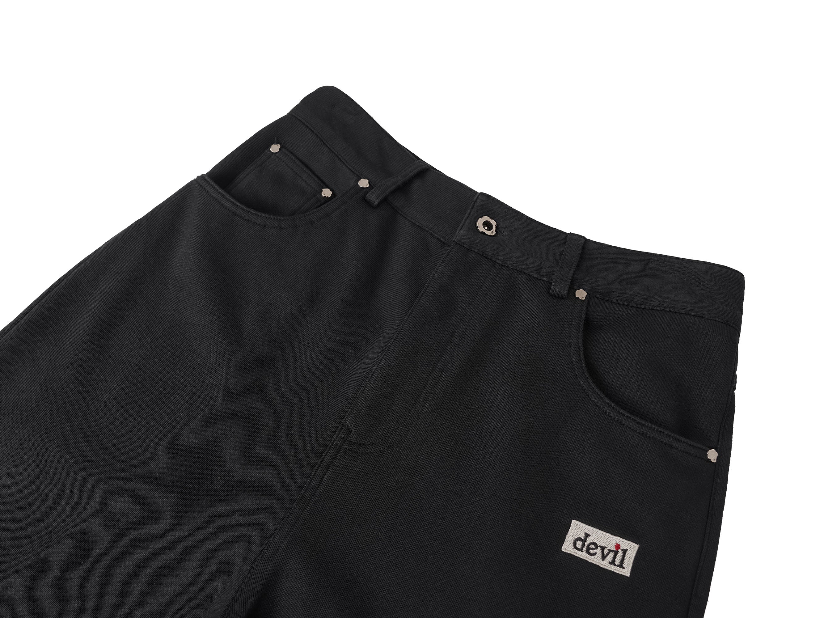 UNDERWATER Devil Embroidery Straight-Leg Pants