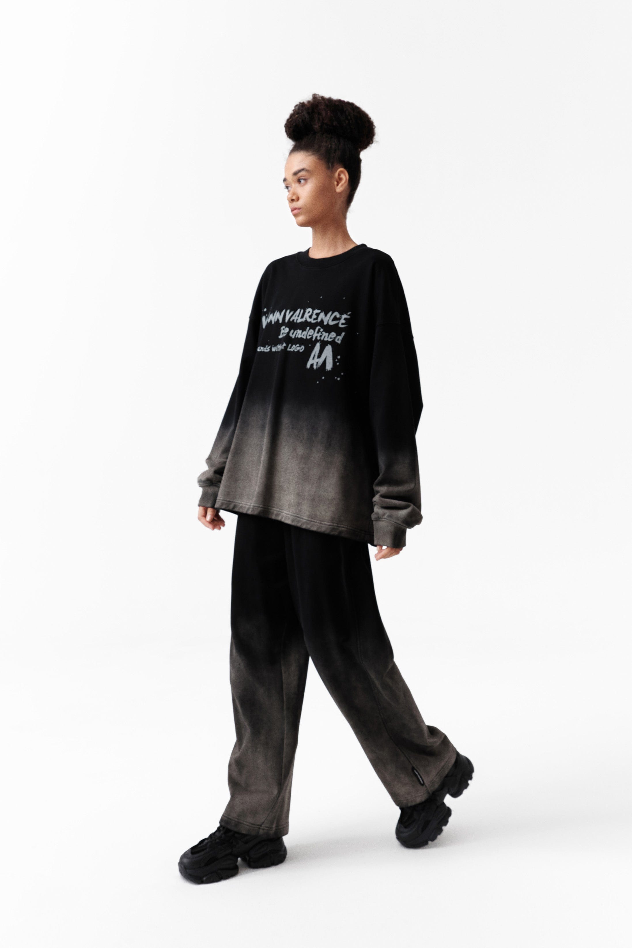 VANN VALRENCE Washed Gradient Straight-Leg Pants