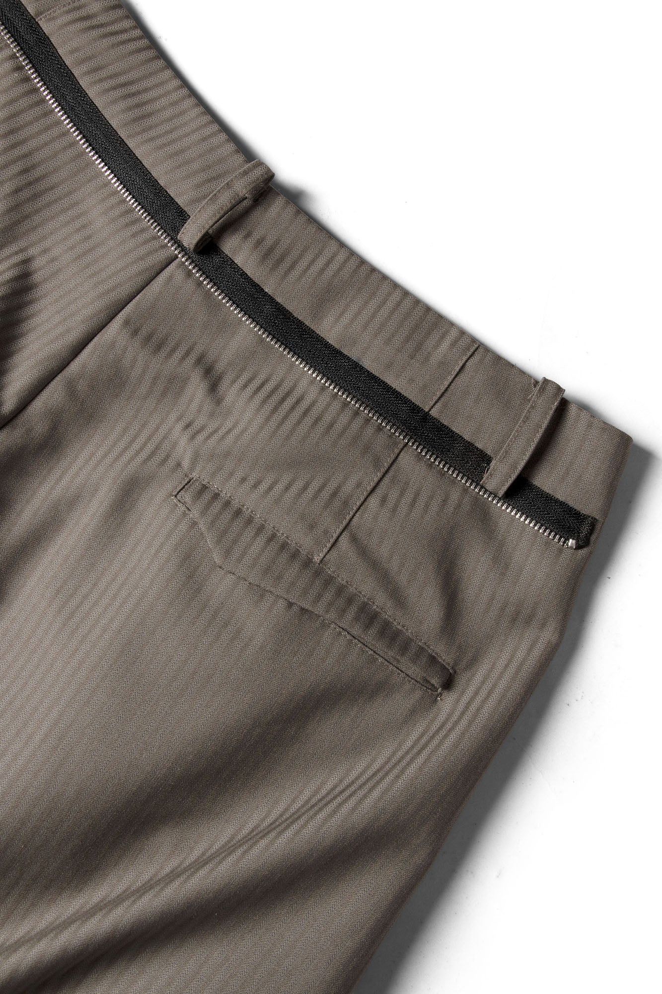 RELABEL Pinstriped Detachable-Scarf Oversized Pants Brown, premium urban and streetwear designers apparel on PROJECTISR.com, RELABEL