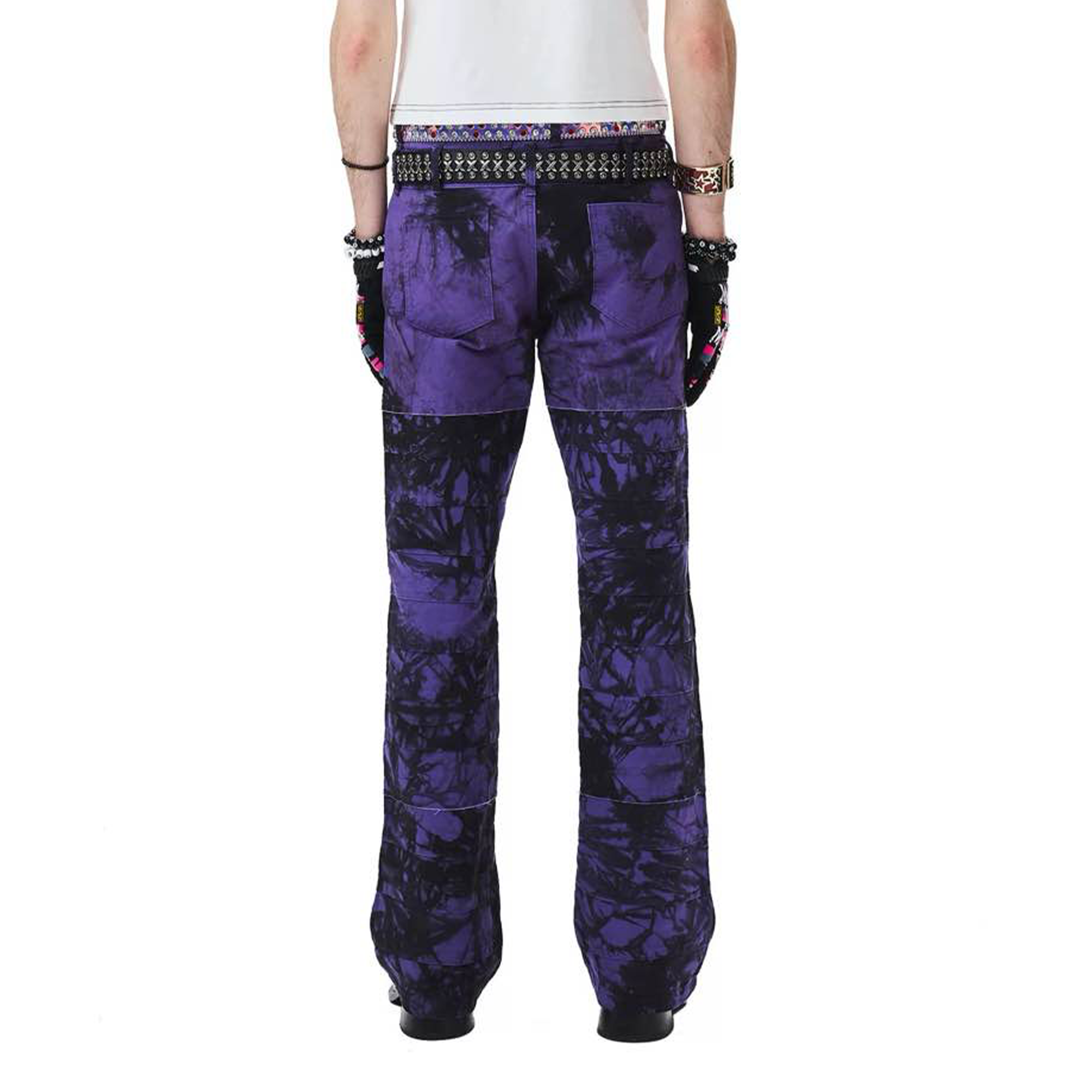 ERISSTOFF Tie-Dye Dual-Waist Flared Jeans