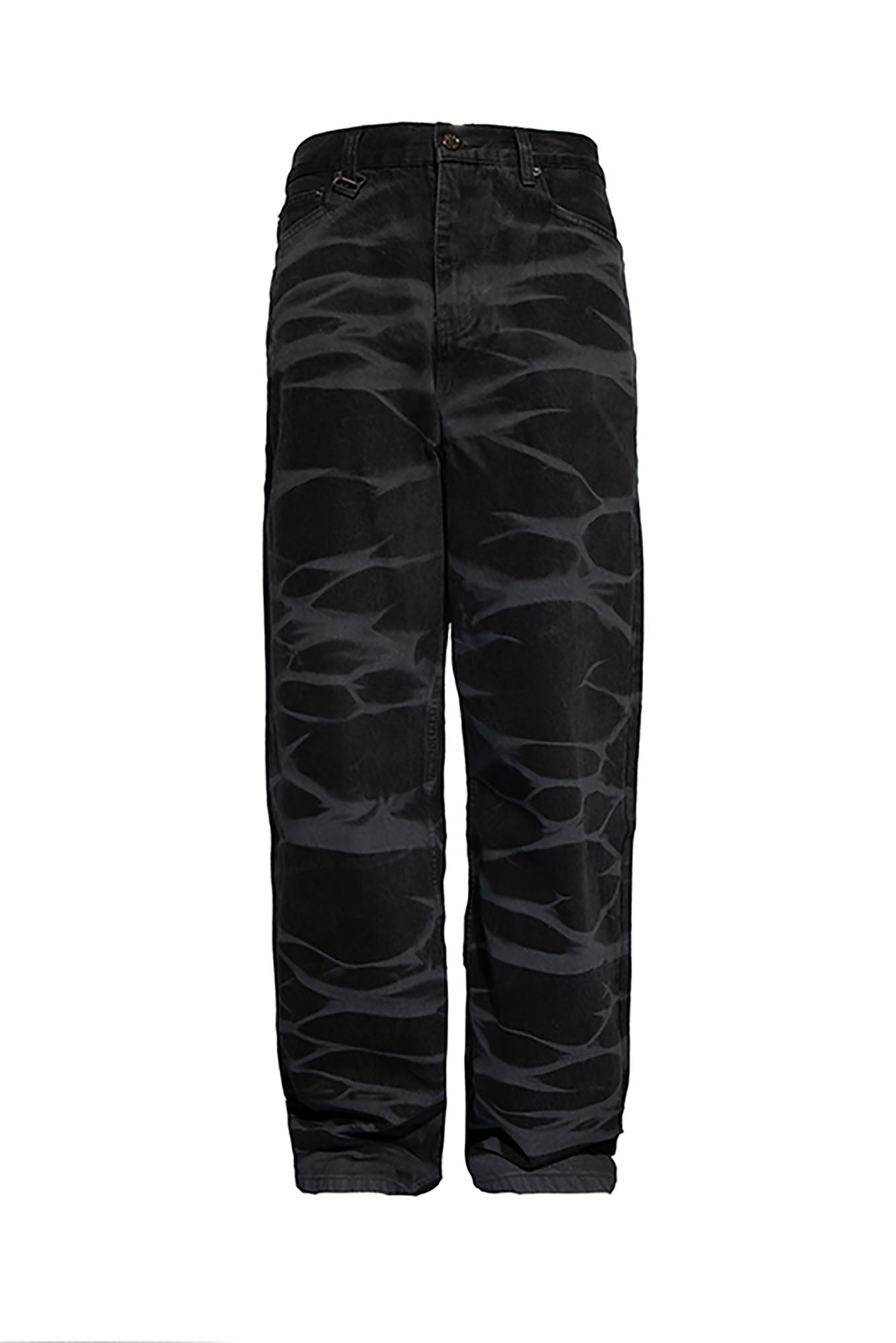 BLACK8MOB Smoke Ripple Baggy Jeans, premium urban and streetwear designers apparel on PROJECTISR.com, BLACK8MOB