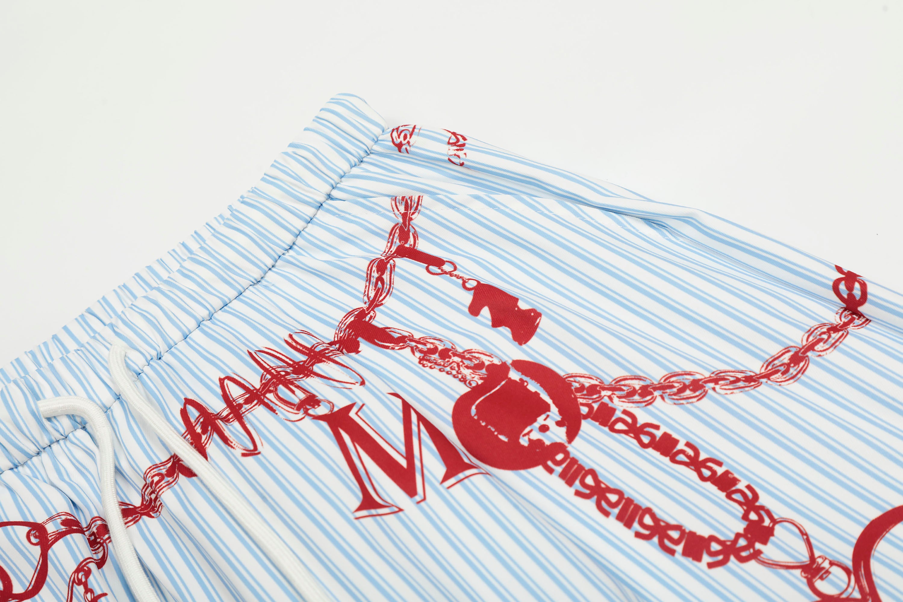 CLP Charm Graphic Striped Drawstring Pants