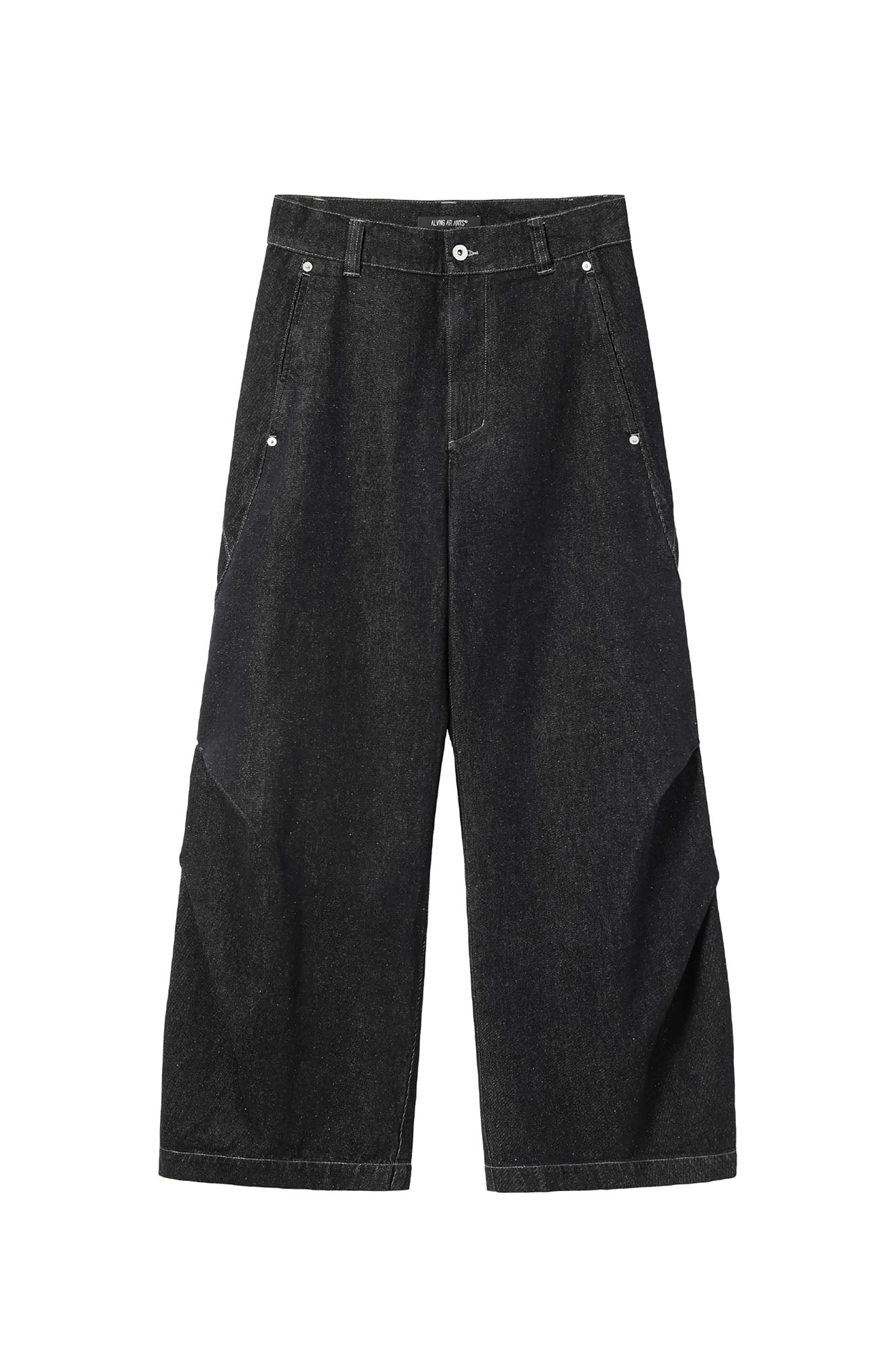 ALVNG AR ANTS Pleats Stacked Oversized Jeans, premium urban and streetwear designers apparel on PROJECTISR.com, ALVNG AR ANTS