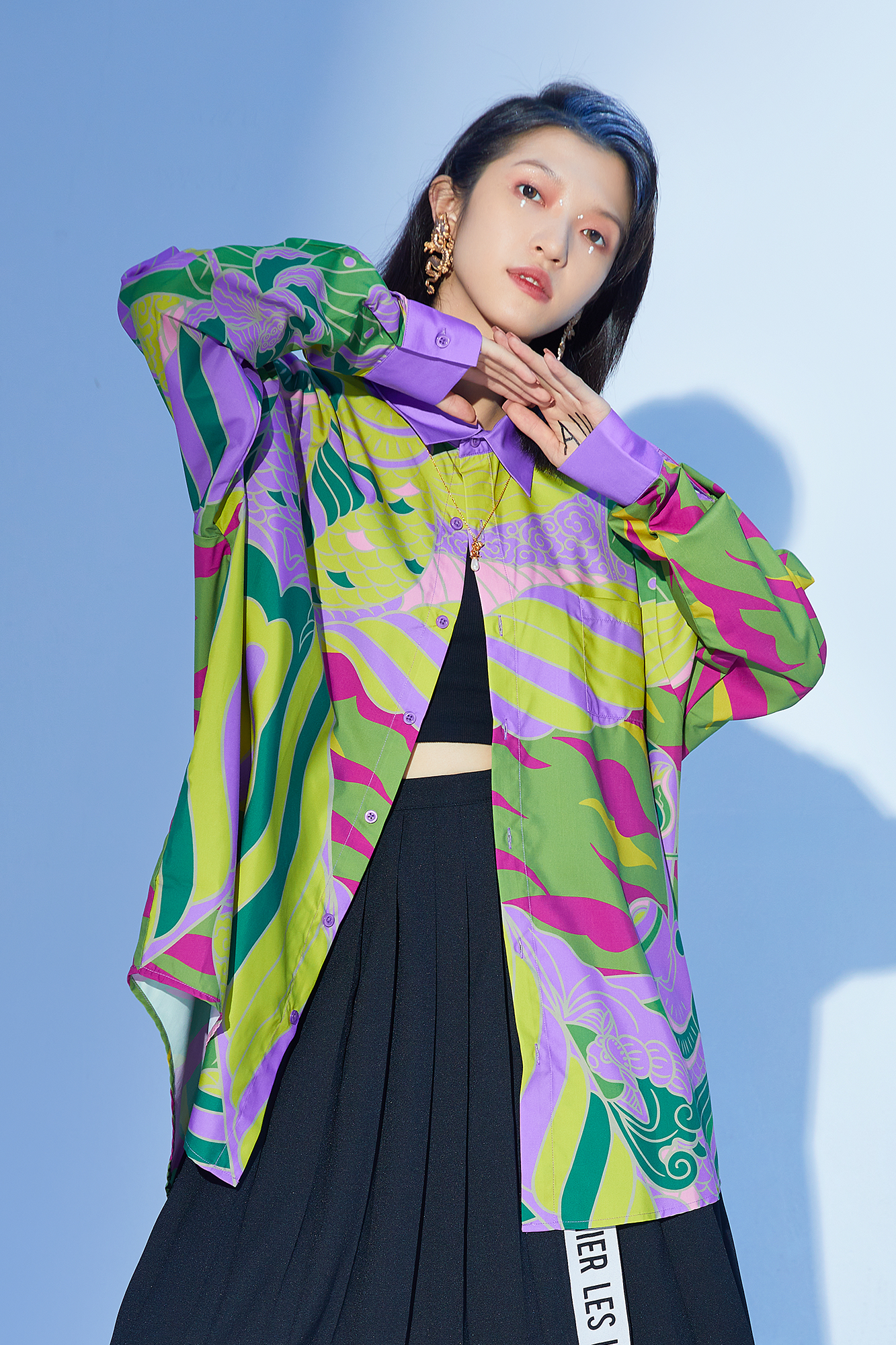 MASH UP ASIA Abstract Botanical Graphic Shirt, premium urban and streetwear designers apparel on PROJECTISR.com, MASH UP ASIA