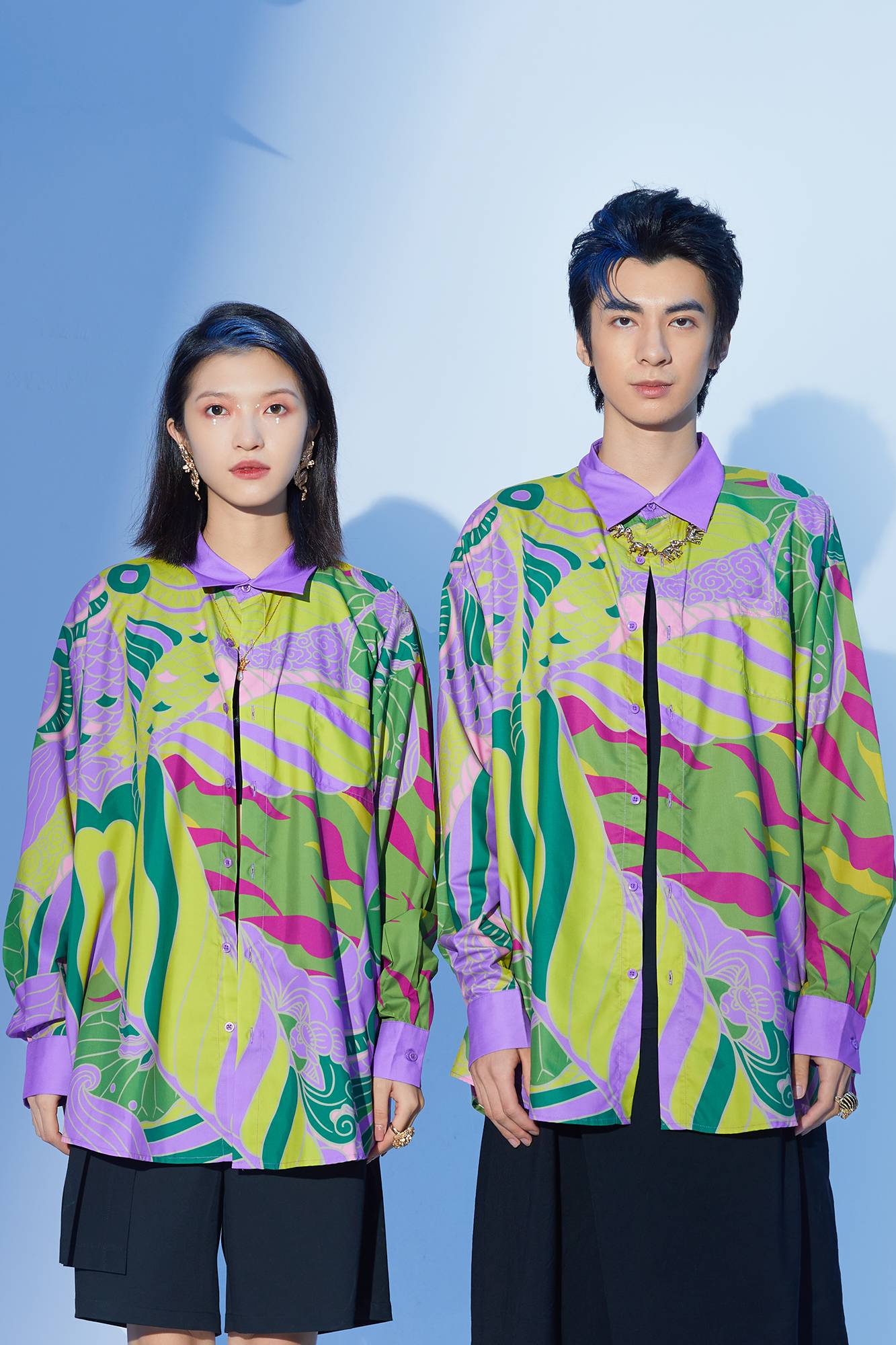 MASH UP ASIA Abstract Botanical Graphic Shirt, premium urban and streetwear designers apparel on PROJECTISR.com, MASH UP ASIA
