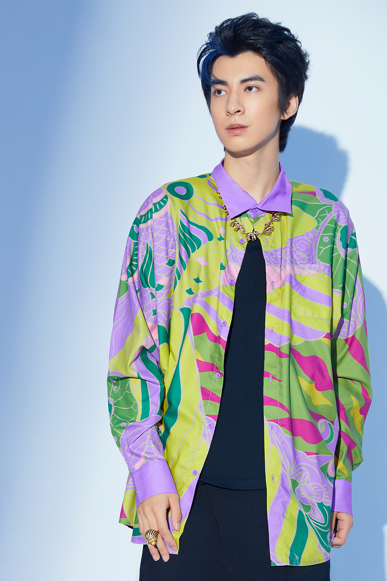 MASH UP ASIA Abstract Botanical Graphic Shirt, premium urban and streetwear designers apparel on PROJECTISR.com, MASH UP ASIA