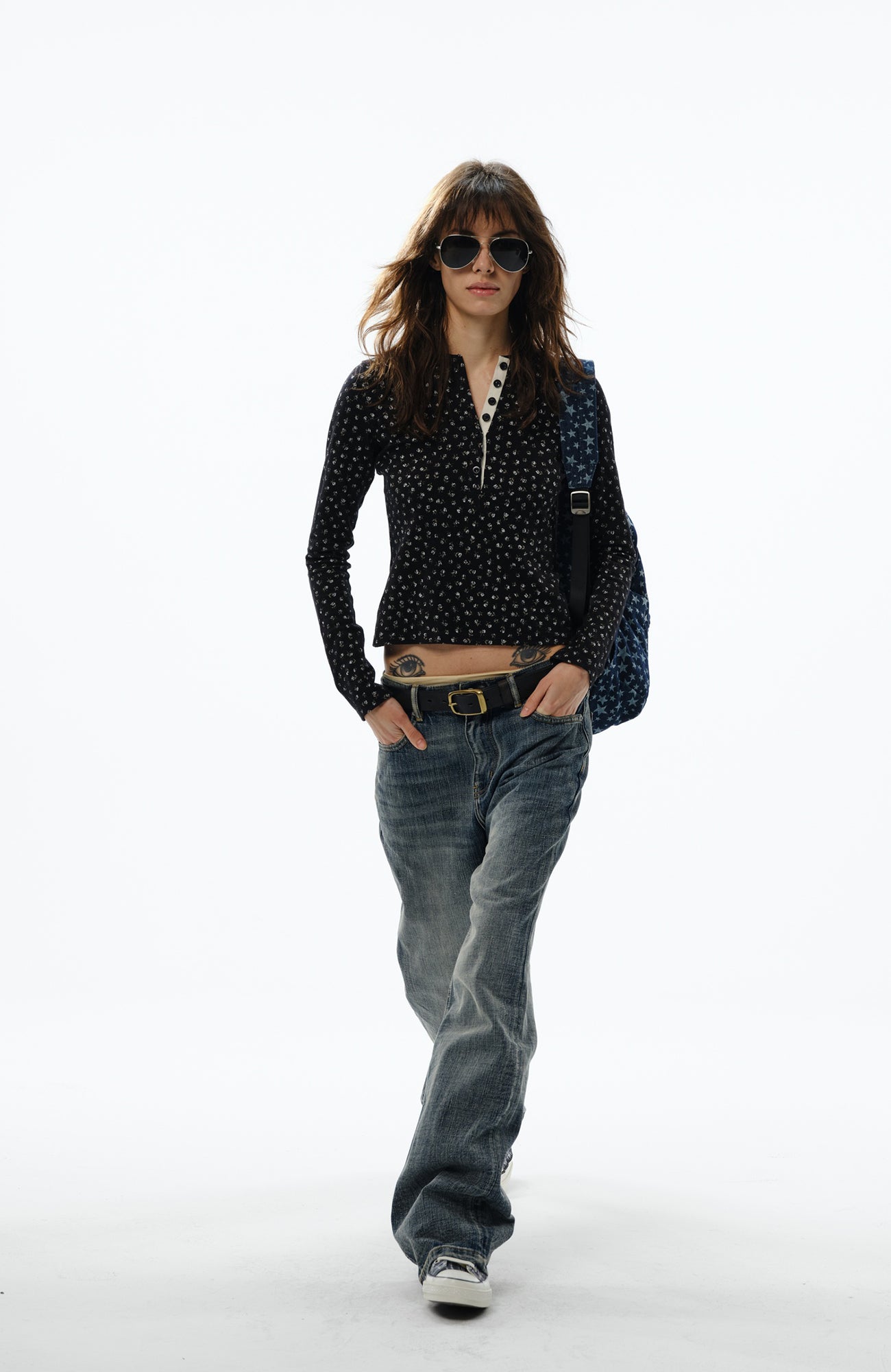 TRECLUB Retro Slub-Wash Straight-Leg Jeans, premium urban and streetwear designers apparel on PROJECTISR.com, TRECLUB
