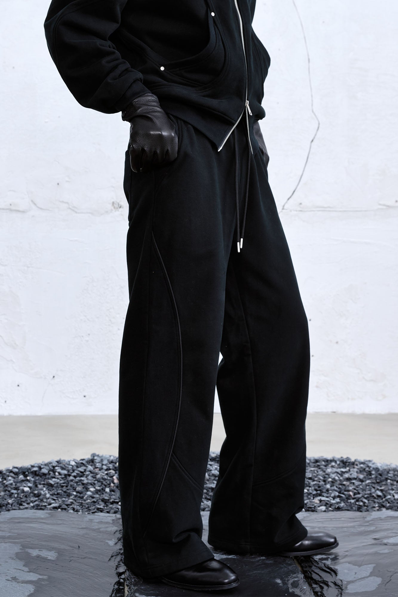 CATSSTAC Arc Spliced Seam Wide-Leg Sweatpants, premium urban and streetwear designers apparel on PROJECTISR.com, CATSSTAC