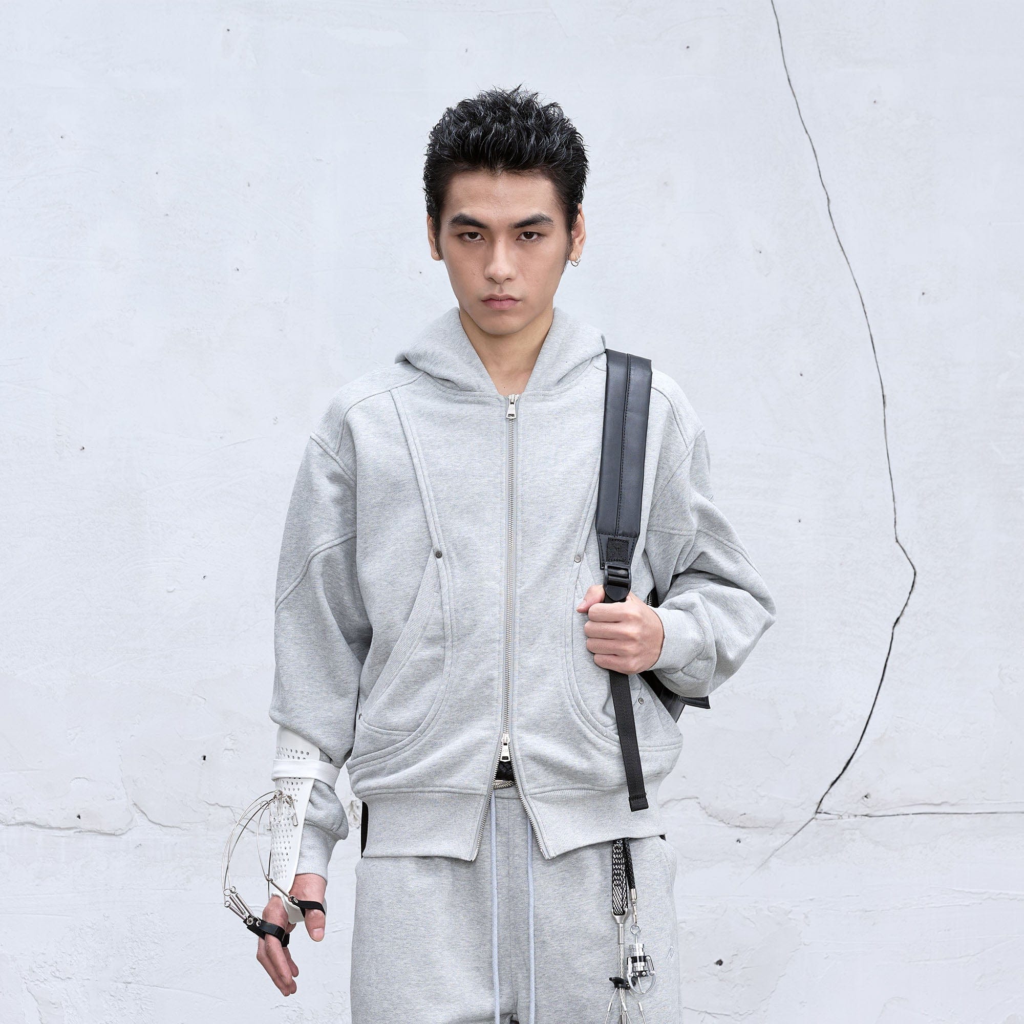 CATSSTAC Arc Panel Dual-Zip Hoodie, premium urban and streetwear designers apparel on PROJECTISR.com, CATSSTAC
