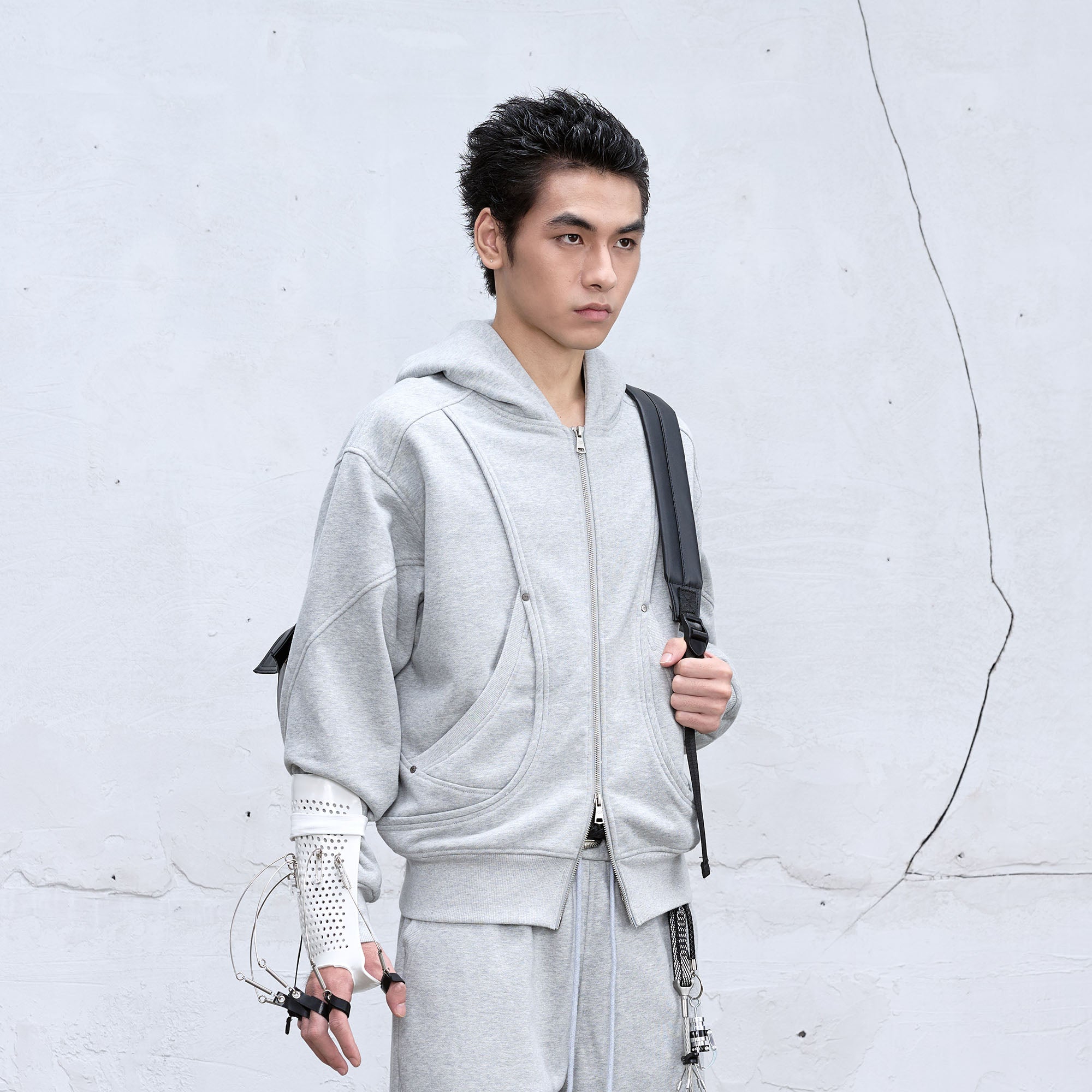 CATSSTAC Arc Panel Dual-Zip Hoodie, premium urban and streetwear designers apparel on PROJECTISR.com, CATSSTAC