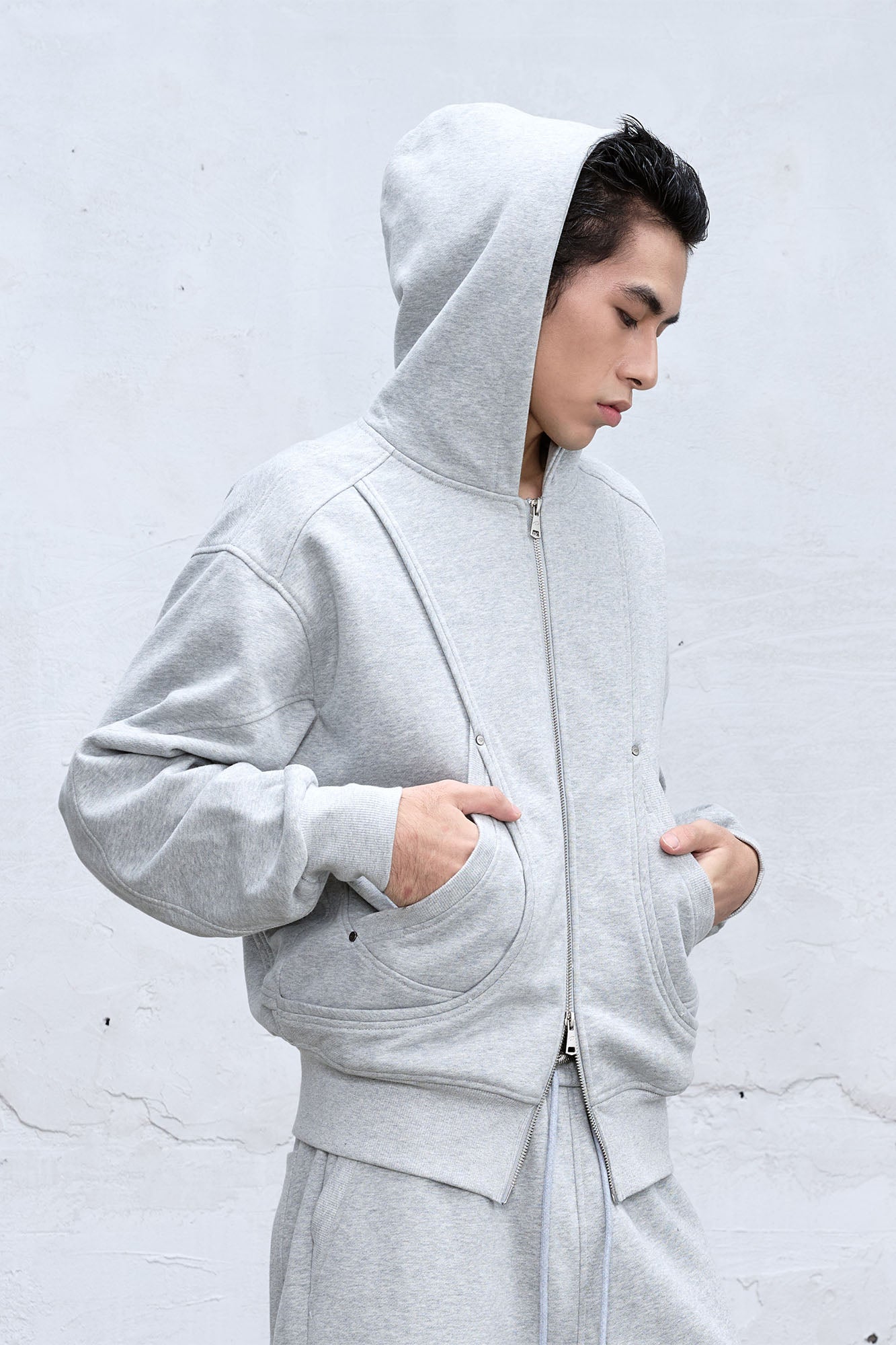 CATSSTAC Arc Panel Dual-Zip Hoodie, premium urban and streetwear designers apparel on PROJECTISR.com, CATSSTAC