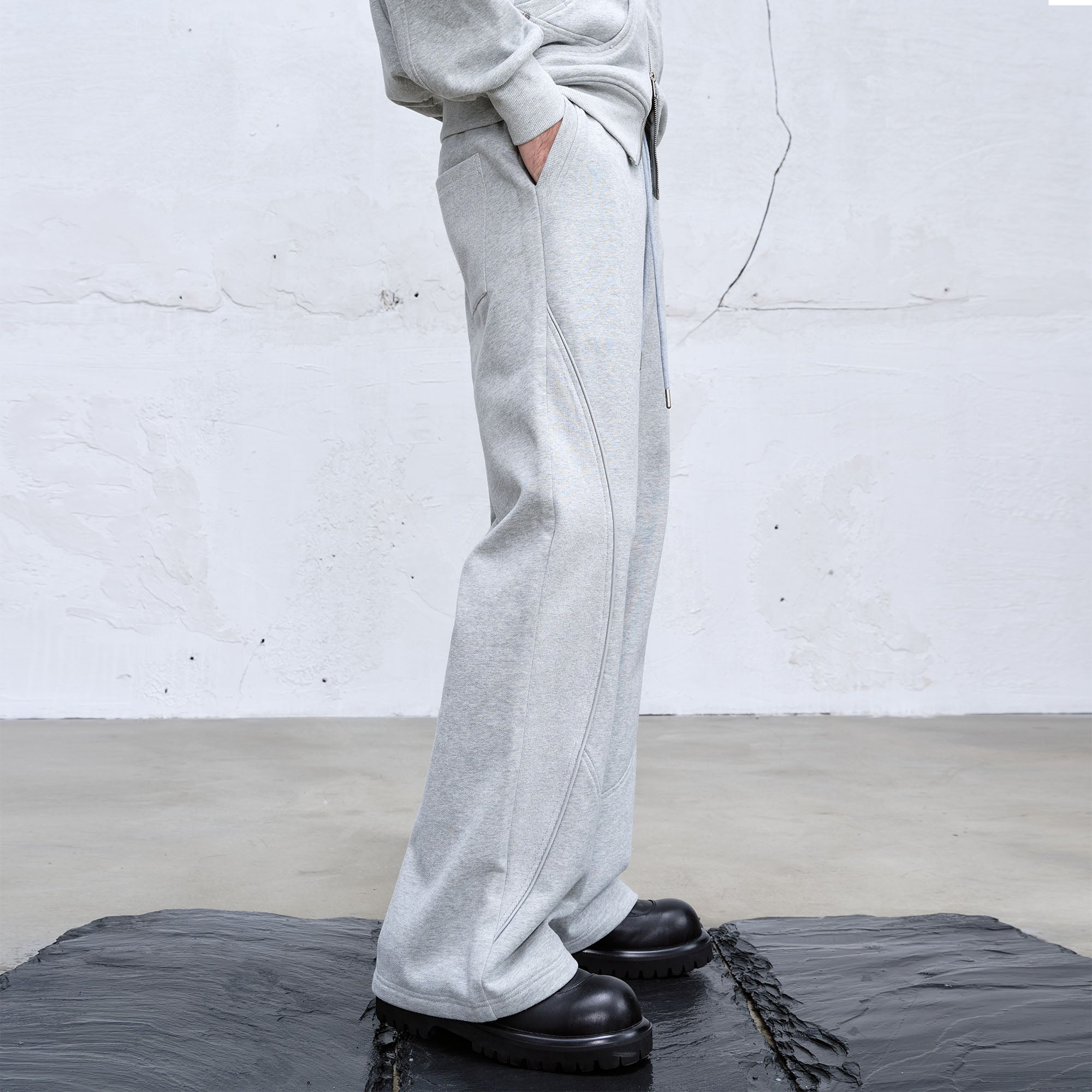 CATSSTAC Arc Spliced Seam Wide-Leg Sweatpants, premium urban and streetwear designers apparel on PROJECTISR.com, CATSSTAC