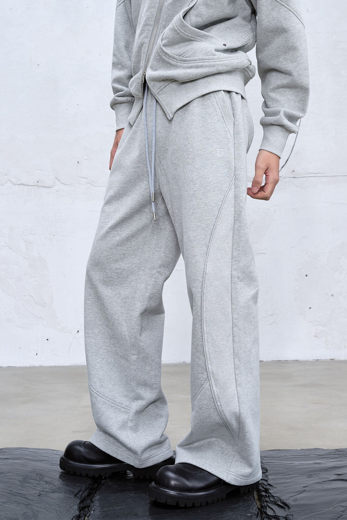 CATSSTAC Arc Spliced Seam Wide-Leg Sweatpants, premium urban and streetwear designers apparel on PROJECTISR.com, CATSSTAC