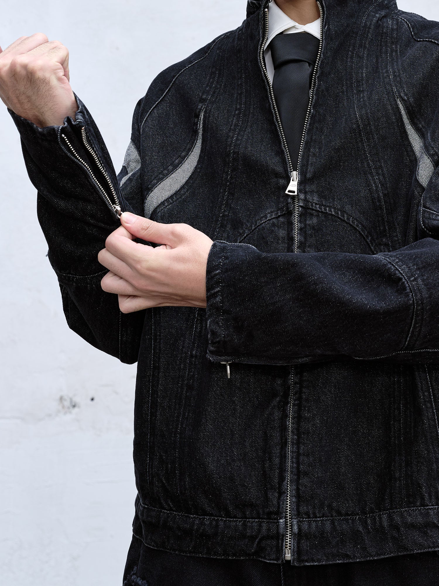 CATSSTAC Contrast Panel Denim Jacket, premium urban and streetwear designers apparel on PROJECTISR.com, CATSSTAC