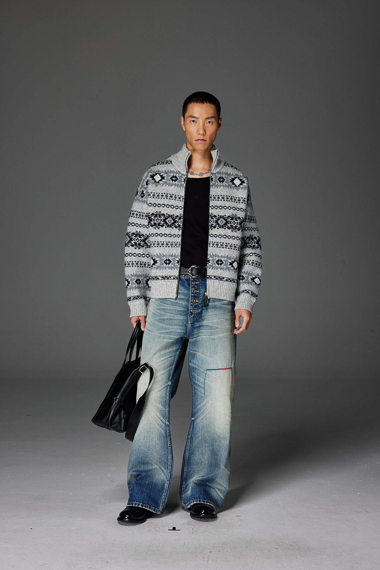 CATSSTAC Whisker Washed Button-Up Jeans