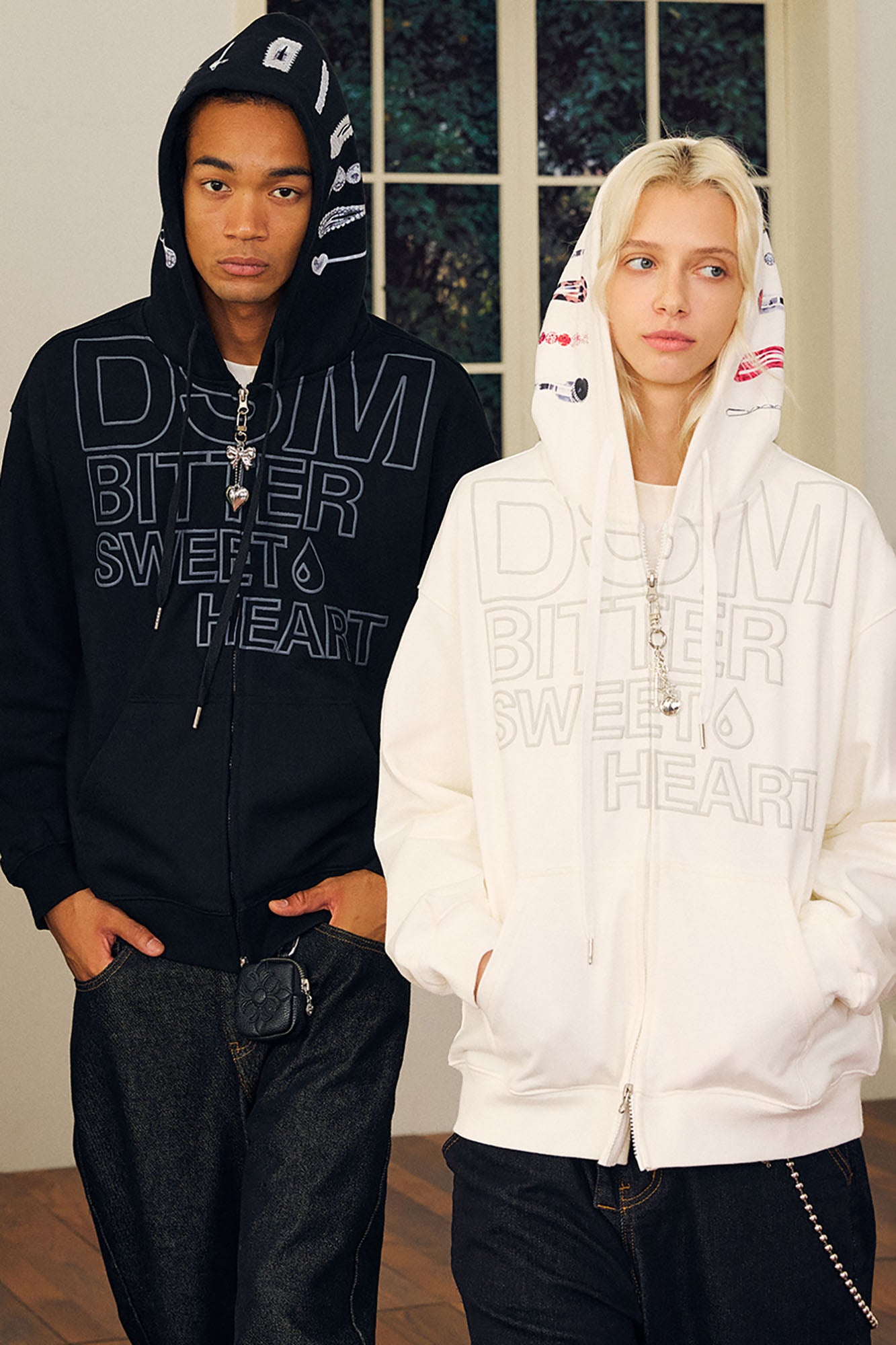 DONSMOKE Hairclip Graphic Double-Zip Hooded Jacket, premium urban and streetwear designers apparel on PROJECTISR.com, DONSMOKE