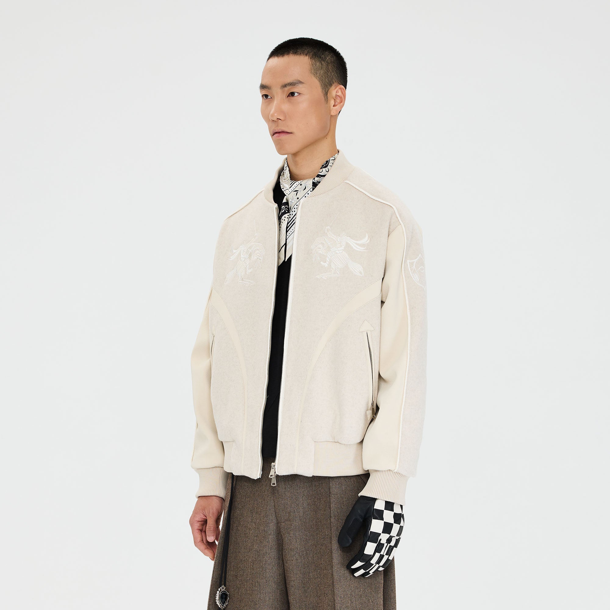 CATSSTAC Warrior Embroidered Panel Bomber Jacket, premium urban and streetwear designers apparel on PROJECTISR.com, CATSSTAC