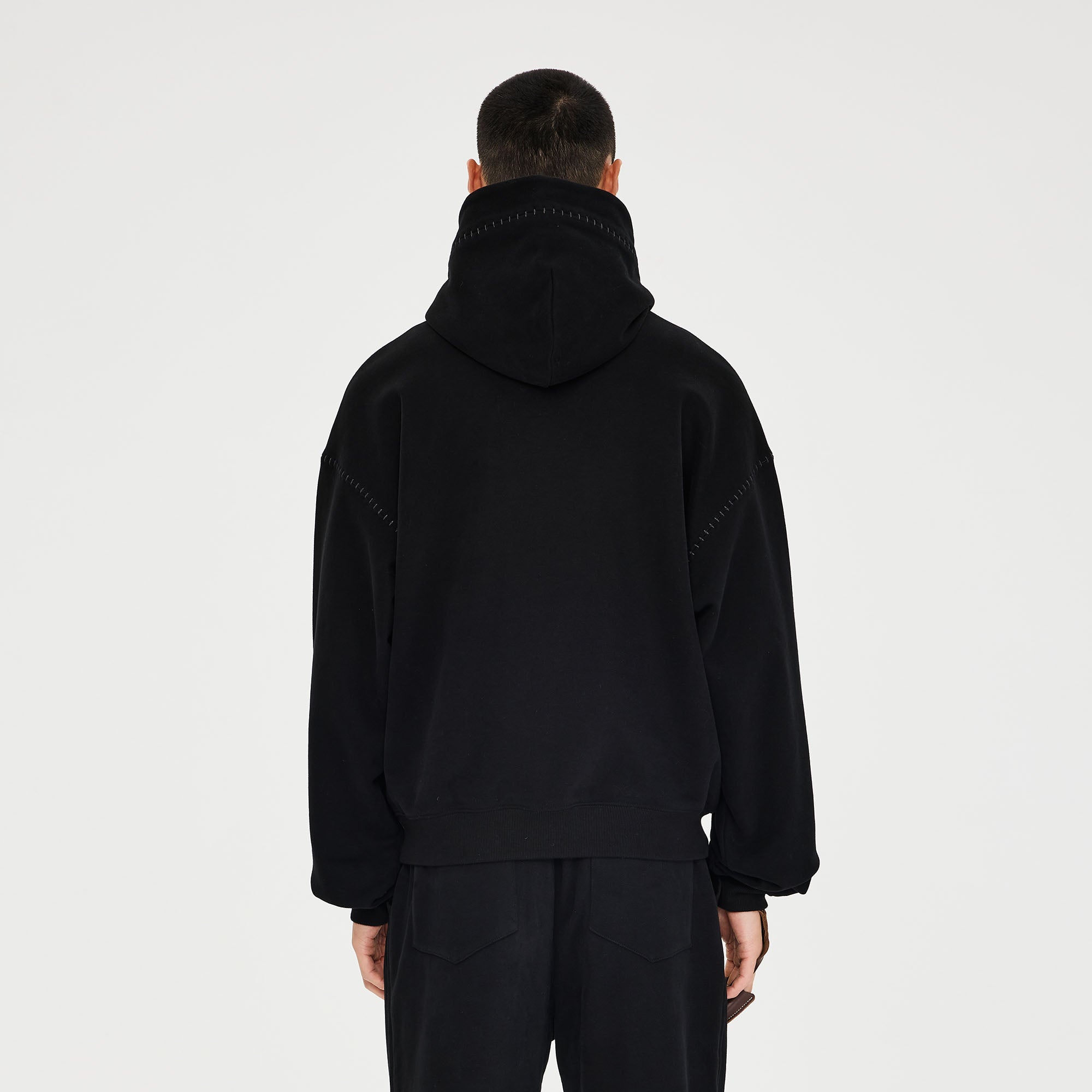 CATSSTAC Totem-Trimmed Kangaroo Pocket Hoodie, premium urban and streetwear designers apparel on PROJECTISR.com, CATSSTAC