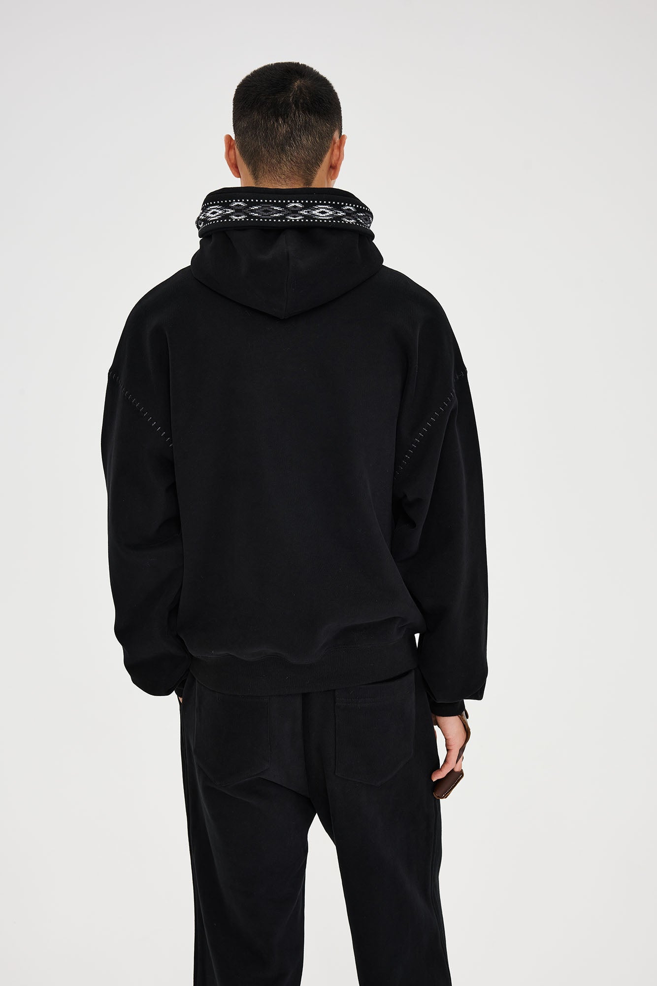 CATSSTAC Totem-Trimmed Kangaroo Pocket Hoodie, premium urban and streetwear designers apparel on PROJECTISR.com, CATSSTAC