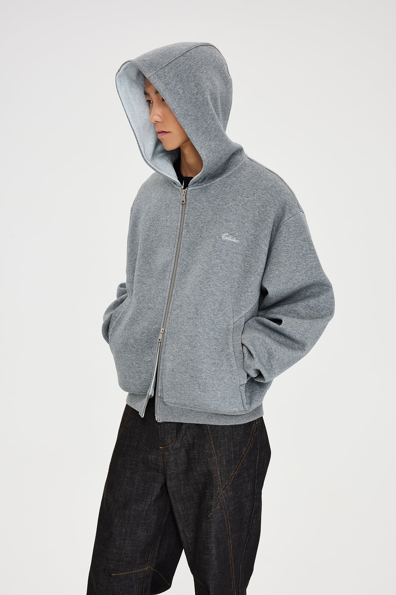 CATSSTAC Essential Embroidered LOGO Zip-Up Hoodie