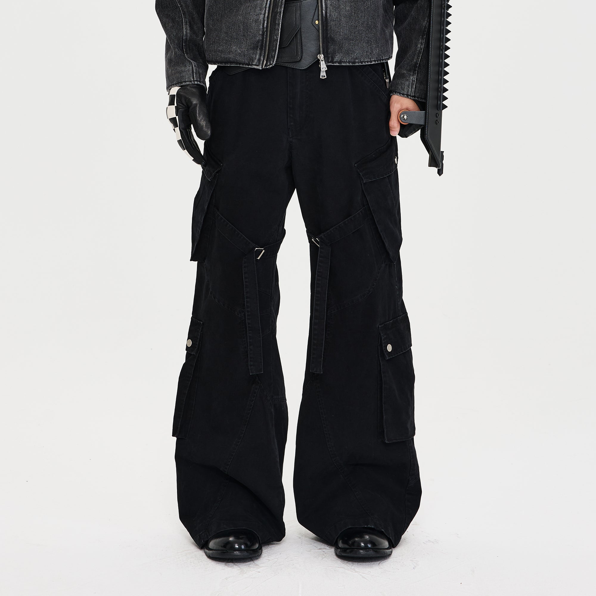CATSSTAC Multi-Pocket Paneled Strap Cargo Pants, premium urban and streetwear designers apparel on PROJECTISR.com, CATSSTAC