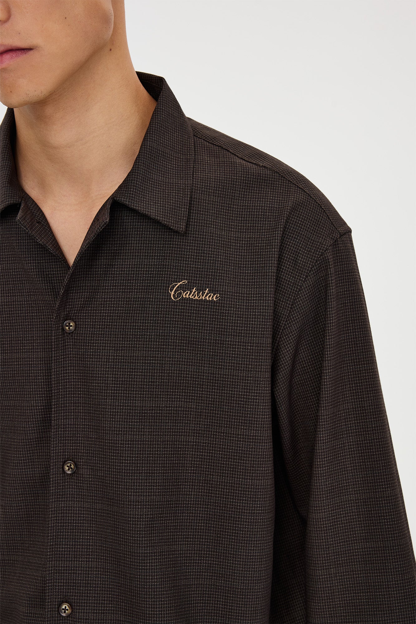 CATSSTAC Retro Gingham Drawstring Hem Boxy Shirt, premium urban and streetwear designers apparel on PROJECTISR.com, CATSSTAC