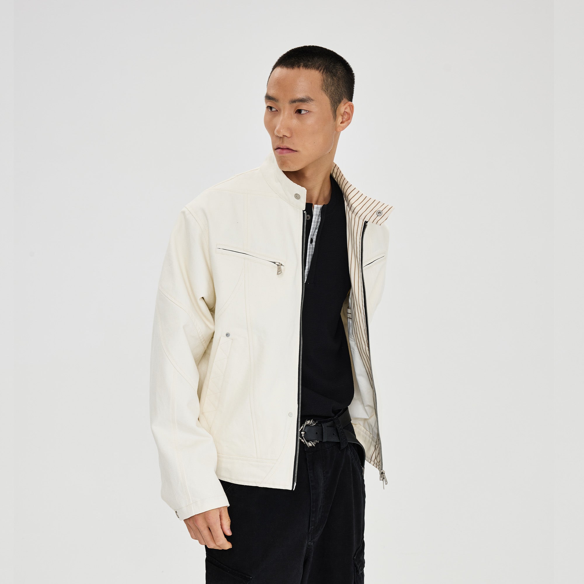 CATSSTAC Essential Harrington Raw Denim Jacket, premium urban and streetwear designers apparel on PROJECTISR.com, CATSSTAC