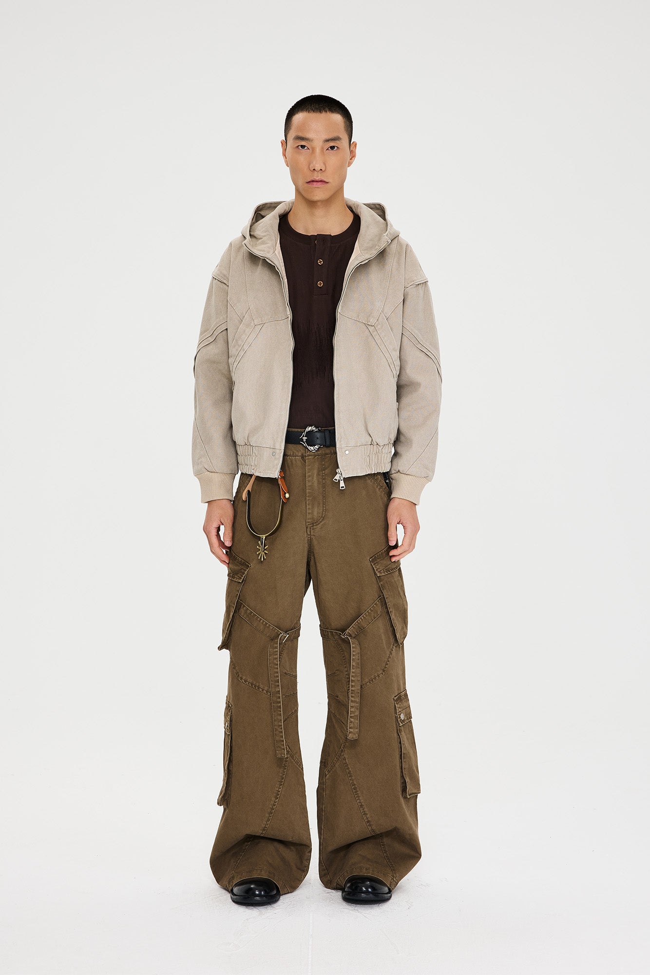 CATSSTAC Structured Panel Studded Hooded Jacket, premium urban and streetwear designers apparel on PROJECTISR.com, CATSSTAC