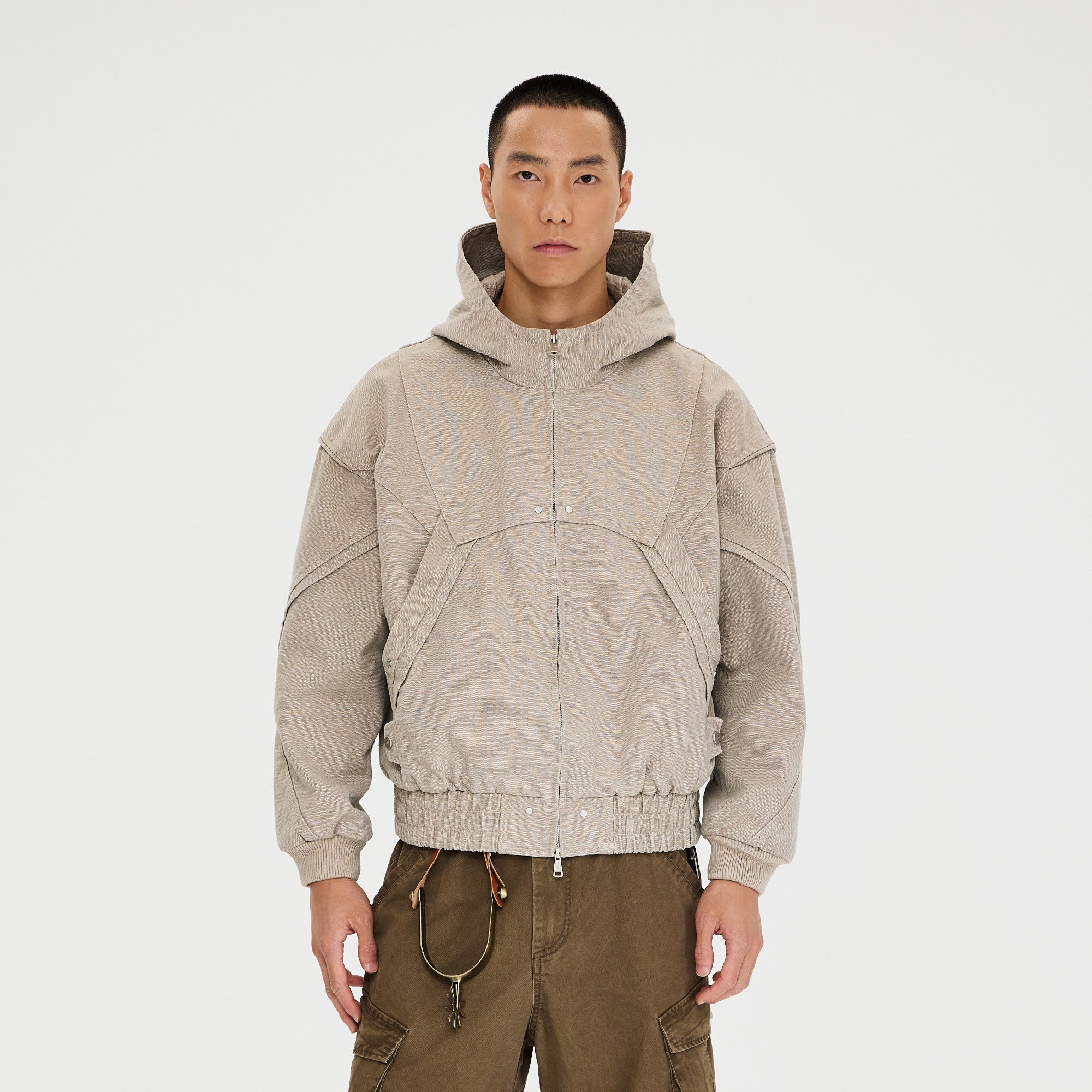 CATSSTAC Structured Panel Studded Hooded Jacket, premium urban and streetwear designers apparel on PROJECTISR.com, CATSSTAC